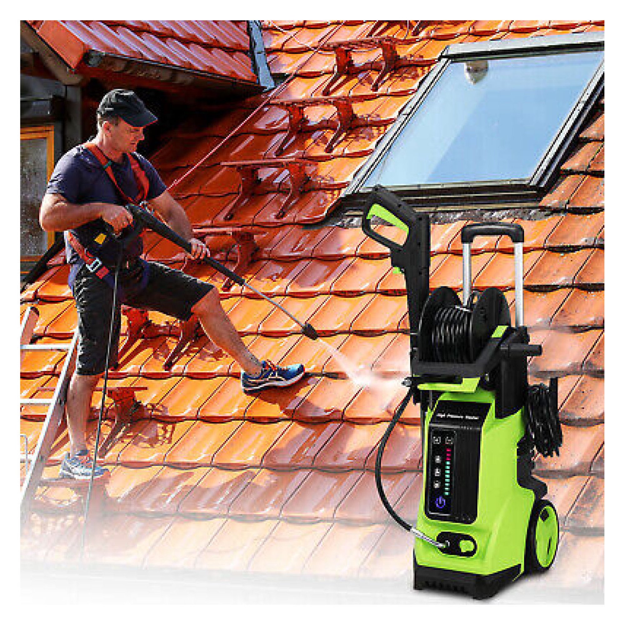 ZHANGHU 1800W Electric High Pressure Washer Patio Floor Silt Water Jet Cleaner 3500PSI