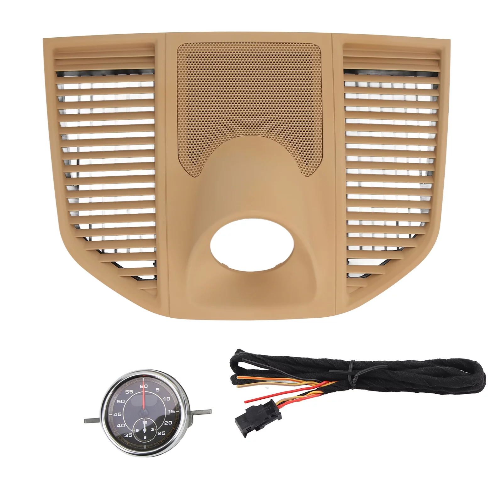 Upper Center Console Dash Grille Cover Beige 95B 858 189 C 6W0 with Clock Replacement for Macan 2014?2020Black Clock