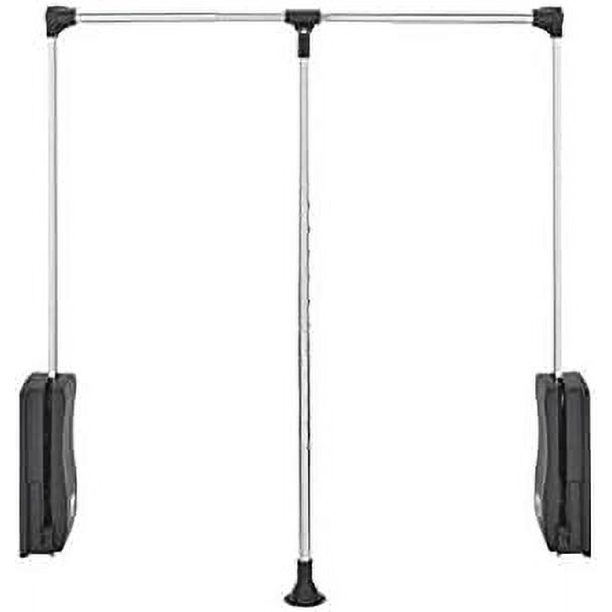 DSZBNUIO 21.5"-26" Pull Down Adjustable Side Mounted Closet Rod for Kitchen/Bathroom Cabinets w/Telescoping Handle & Hardware  Chrome  CPDR-1826