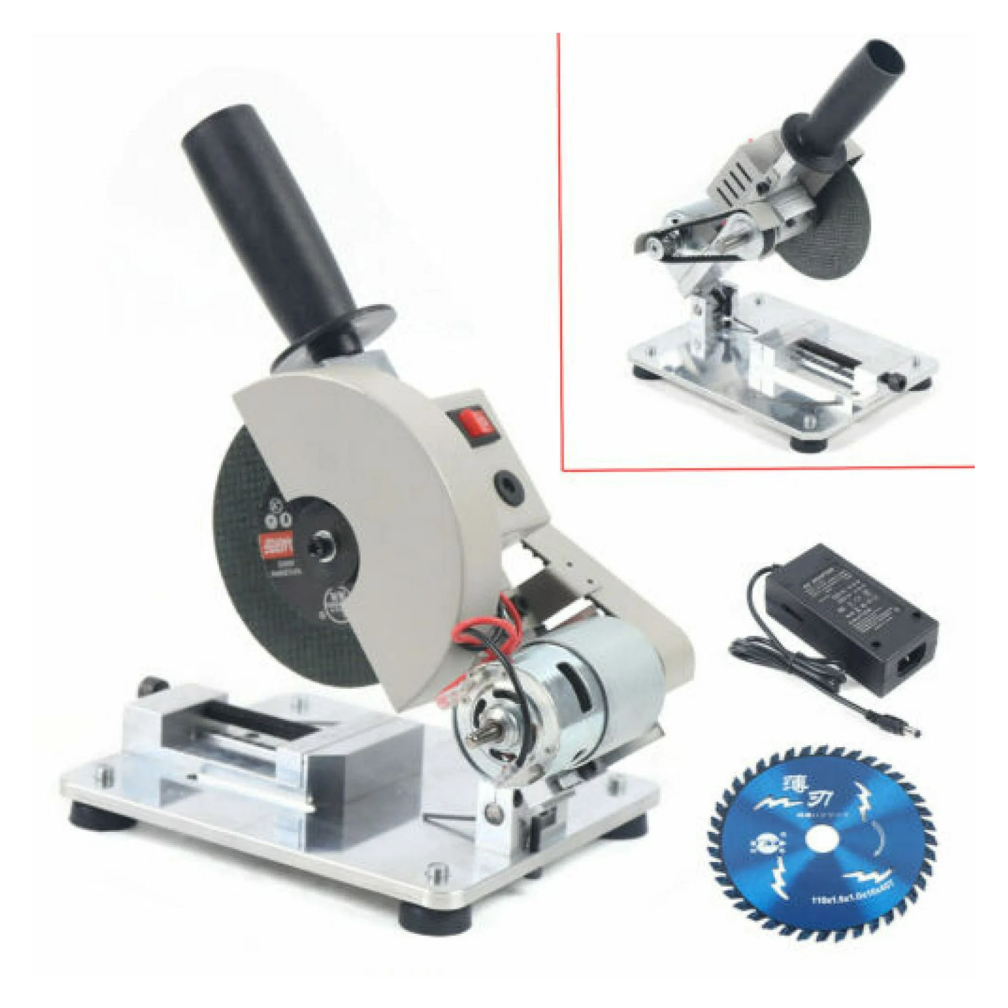 ZHANGHU 4'' Mini Table Saw 45 Portable Miter Saw Electric Chop Saw Cutting Machine 110V