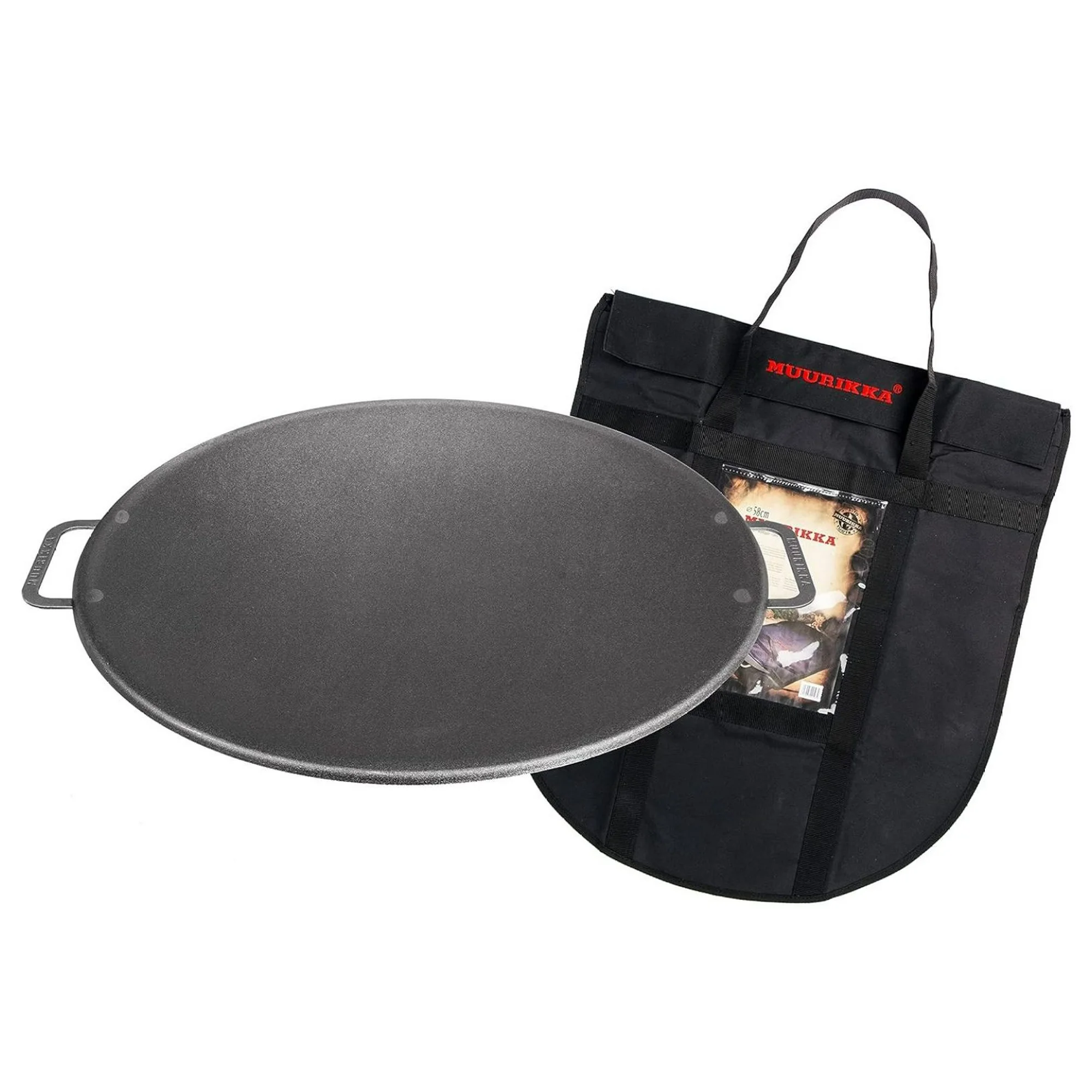 ZHANGHU Grill Pan 58 cm with Protective Bag, Outdoor Pan, Fire Pan Made of Robust Rolled Steel for Campfire & Grill