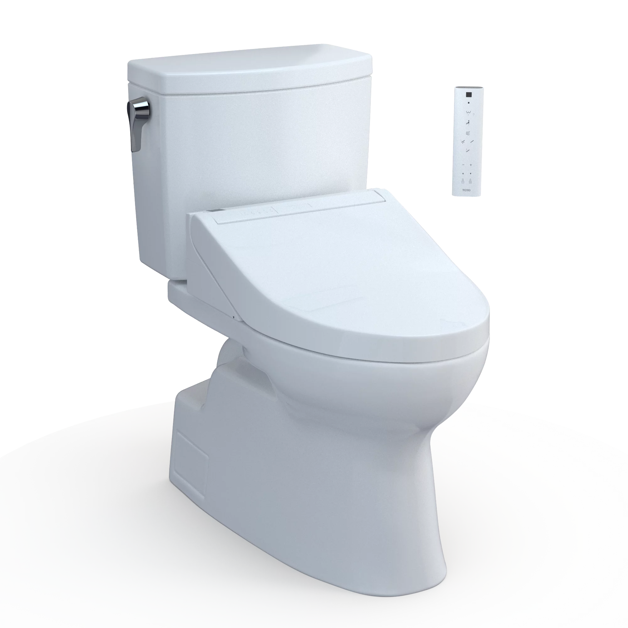 TOTO WASHLET+ Vespin II 1G Two-Piece Elongated 1.0 GPF Toilet and WASHLET+ C5 Bidet Seat, Cotton White - MW4743084CUFG#01