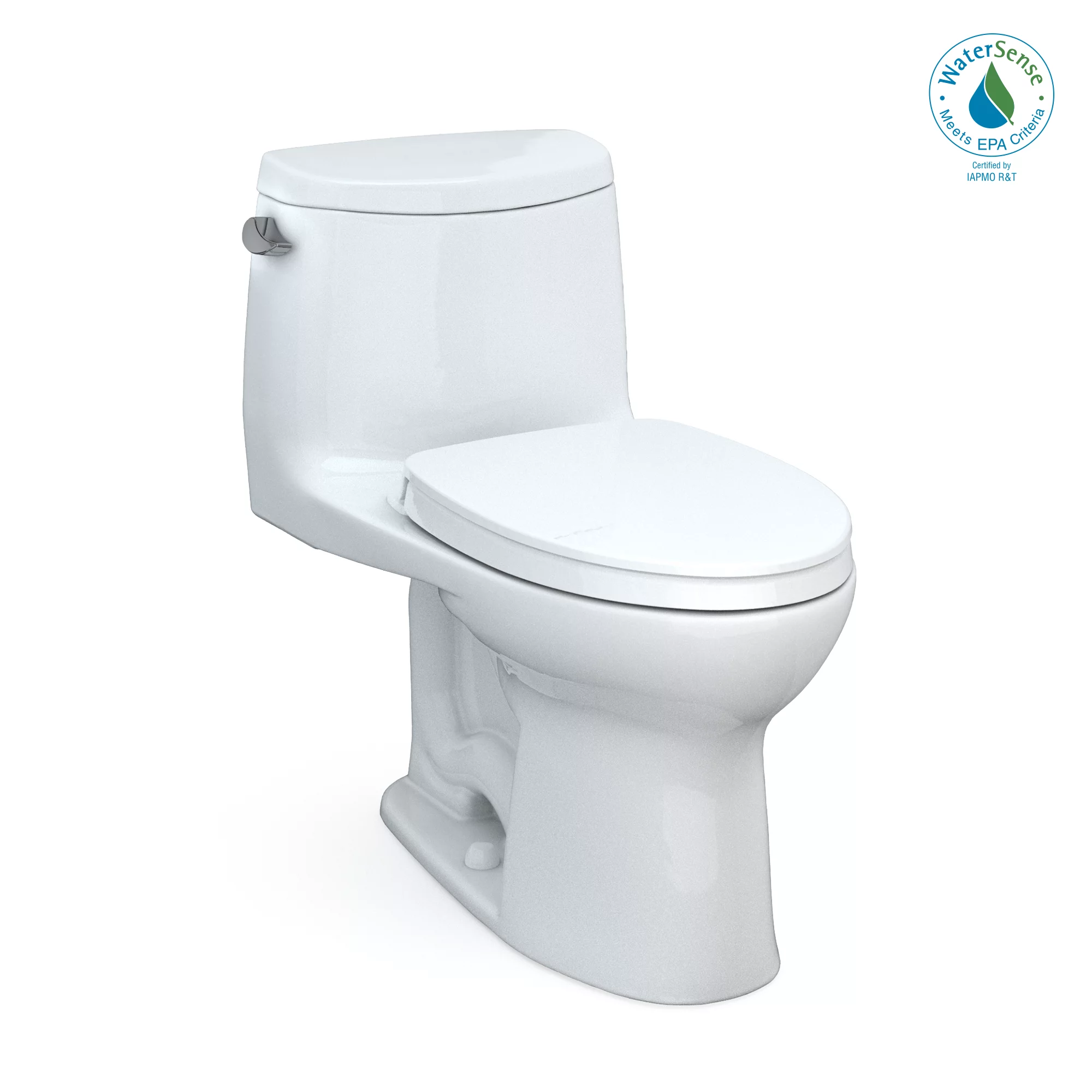 TOTO UltraMax II One-Piece Elongated 1.28 GPF Universal Height Toilet with CEFIONTECT and SS124 SoftClose Seat, WASHLET+ Ready, Cotton White - MS604124CEFG#01