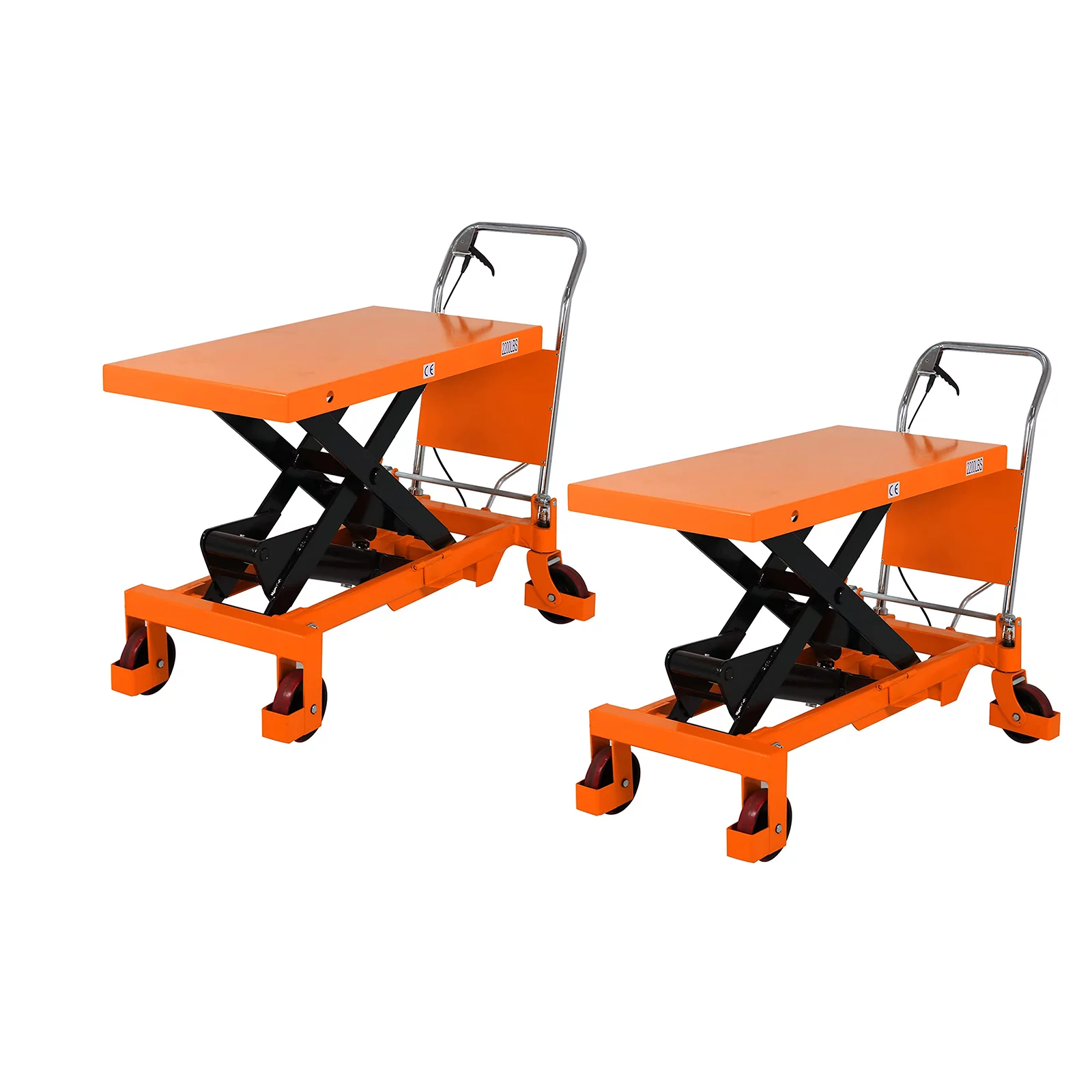 Tory Carrier 2pcs of 2200lb Single Scissor Lift Table Foot Operated Pump 39.4