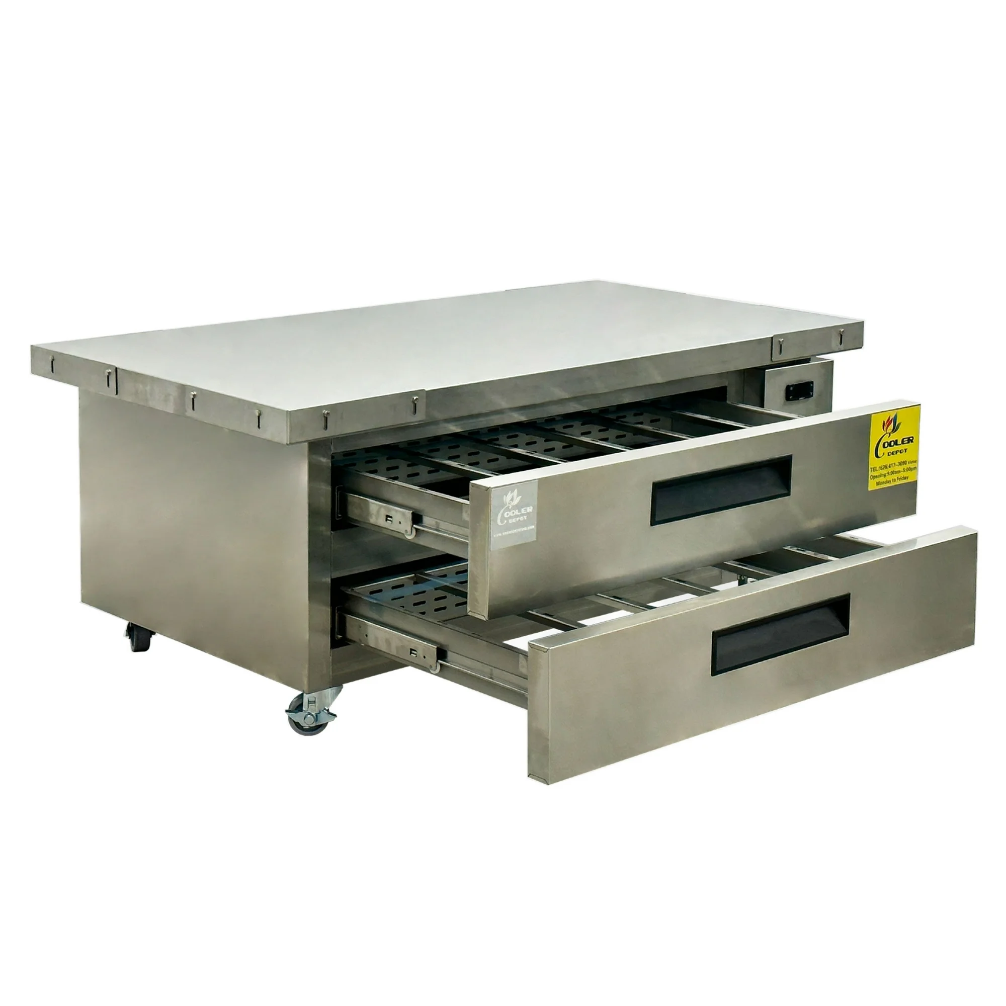 Cooler Depot 60 In. 2 Drawer Refrigerated Operating Station Commercial Refrigerator Workbench CCB52 -60