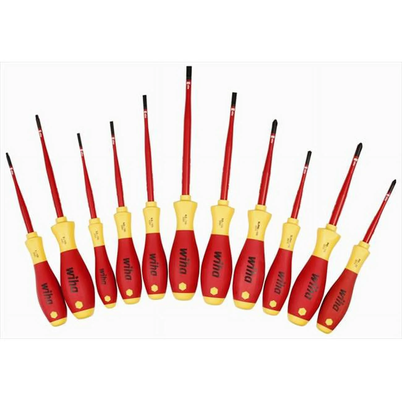 Wiha Tools 32198 Insulated Cushion Grip Slim Screwdriver Set - 11 Piece