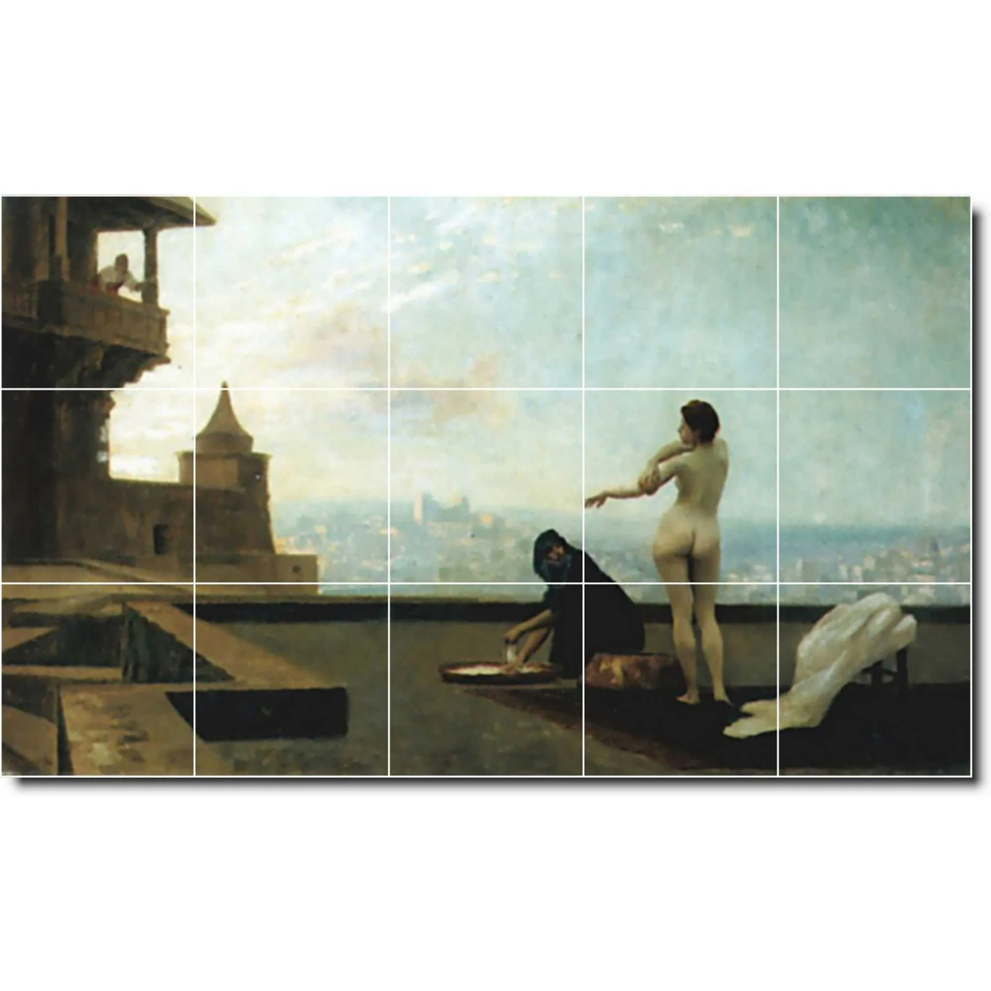 Ceramic Tile Mural-Jean Gerome Nudes Backsplash Tile Mural 11. 30