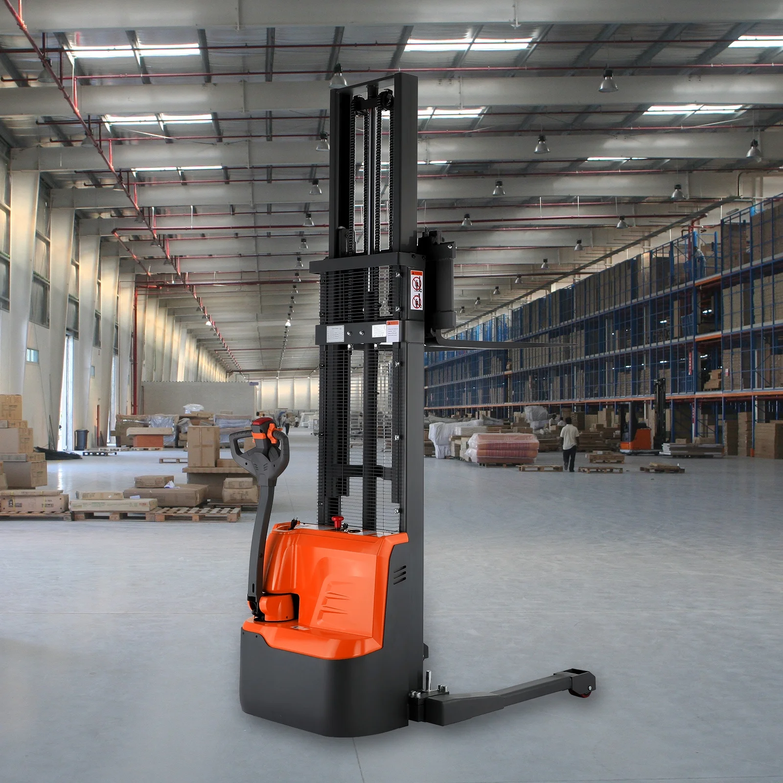 Tory Carrier 2200lb Full Electric Straddle Stacker Walkie Forklift W/ Adjt. Fork 130