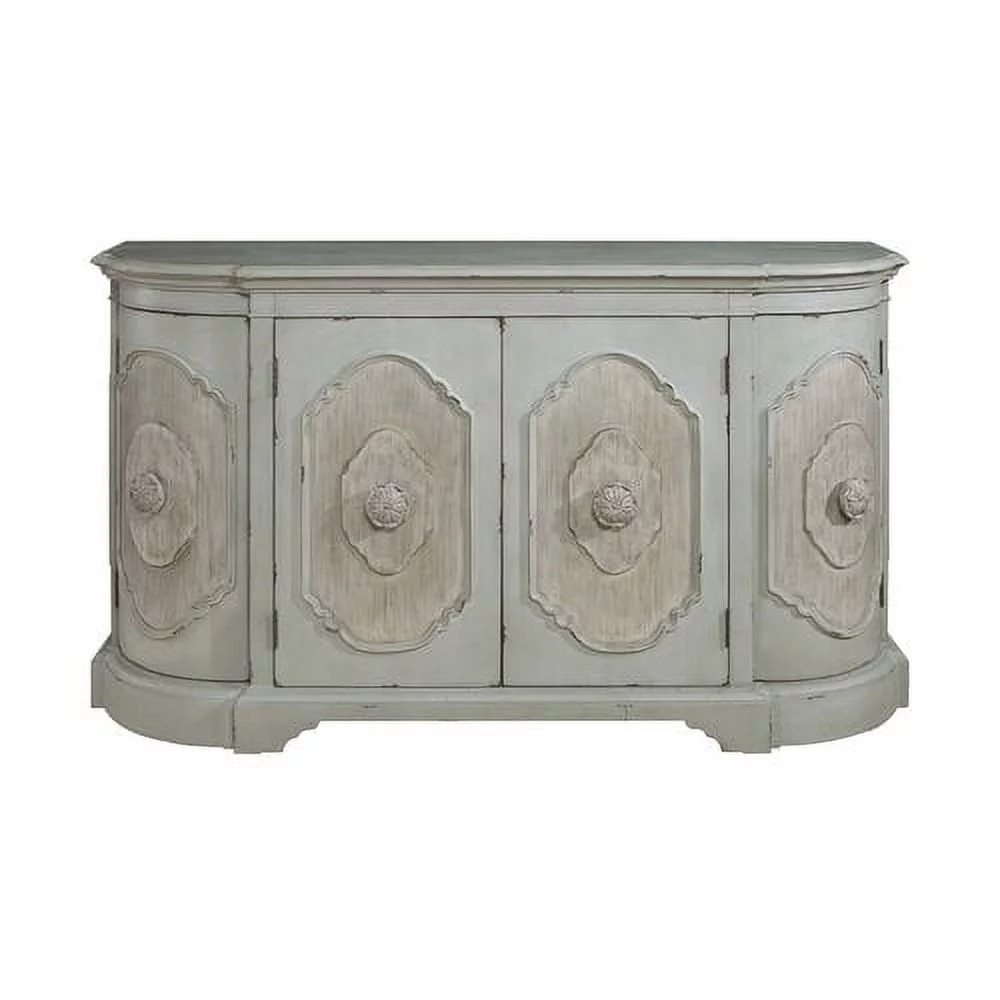 HomeFare Credenza Sideboard or Buffet Weathered Green and Tan