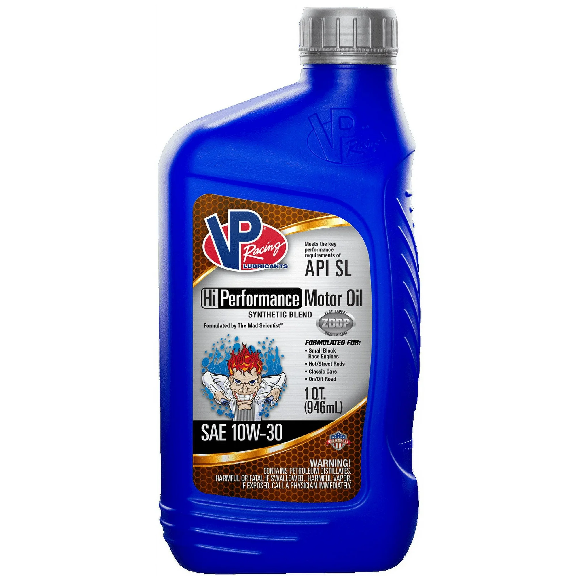 VP Racing 2957 Hi Performance SAE 10W30 Synthetic Blend Engine Oil - 1 Quart - Case of 12