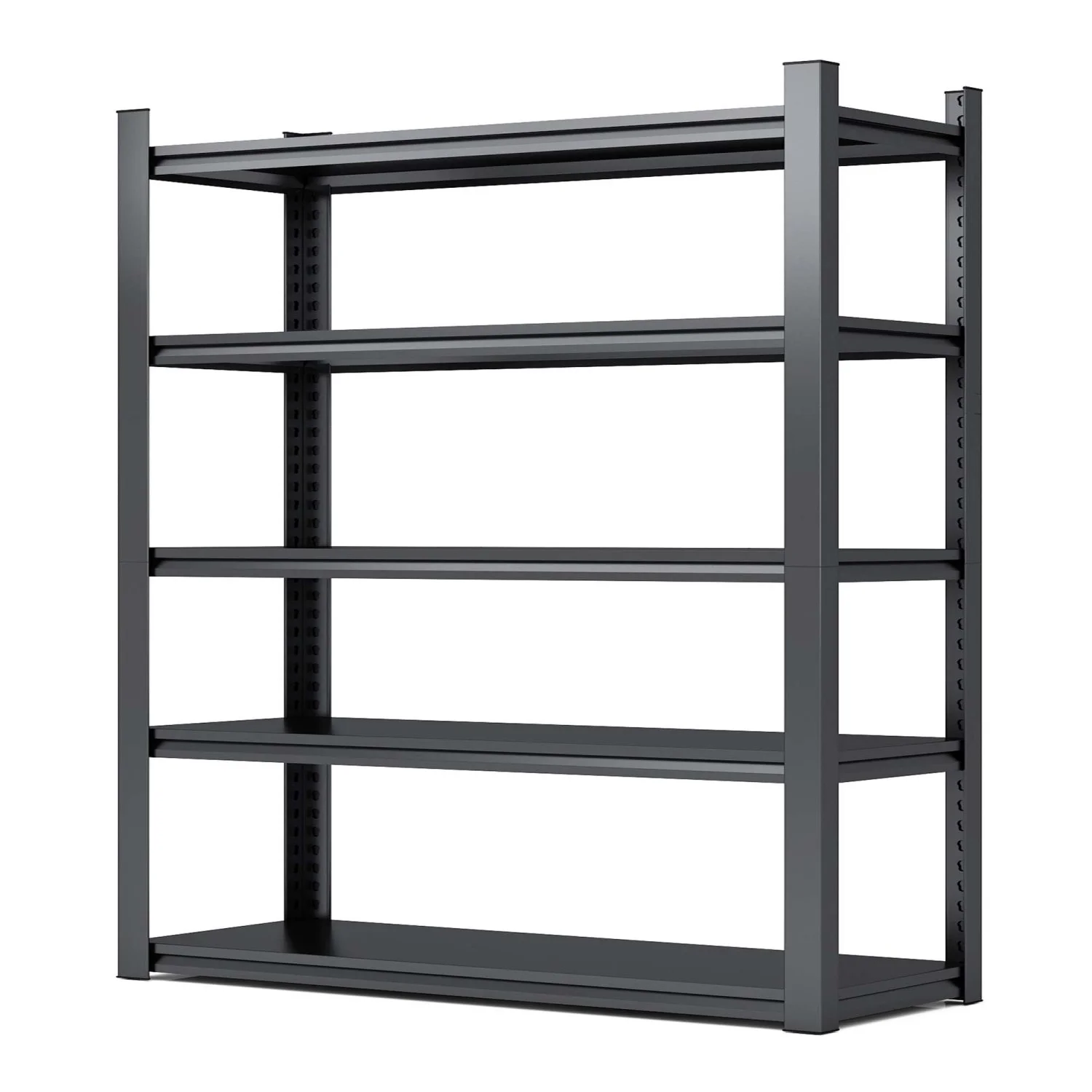XCJDILAO 78”H 5 Tier Metal Shelves for  Garage Shelving 2000LBS Heavy Duty  Shelves Adjustable Garage  Industrial Shelving Unit  Utility Rack 47.2”W*18”D*78”H Black
