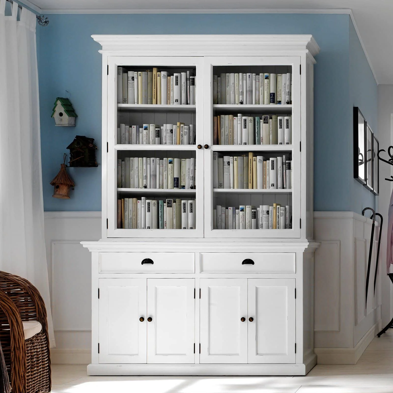 NovaSolo Halifax Wood China Cabinet in Pure White