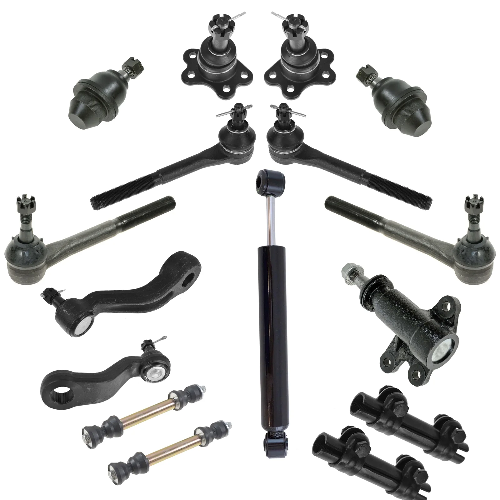 TRQ 16 pc Steering & Suspension Kit Steering Damper Ball Joints Tie Rods New PSA63546 Fits select: 1995-1998 CHEVROLET GMT-400, 1995-2000 CHEVROLET TAHOE