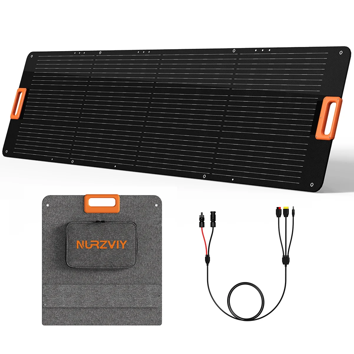NURZVIY 200W Portable Foldable Outdoor Solar Panel Charger, Waterproof, Adjustable Kickstand, XT60 Anderson DC 8mm Connector, Camping & Off-Grid