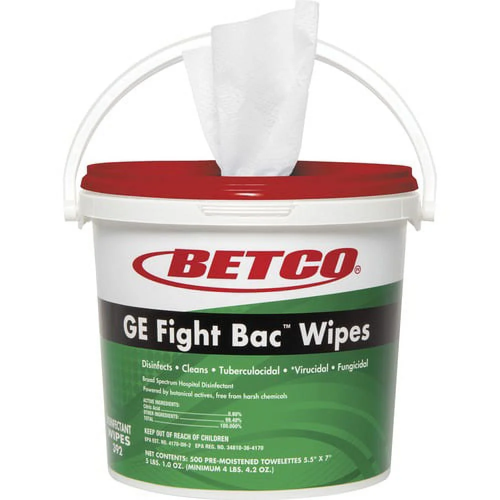 Betco GE Fight Bac Disinfectant Wipes - 4 / Carton - White | Bundle of 2 Cartons