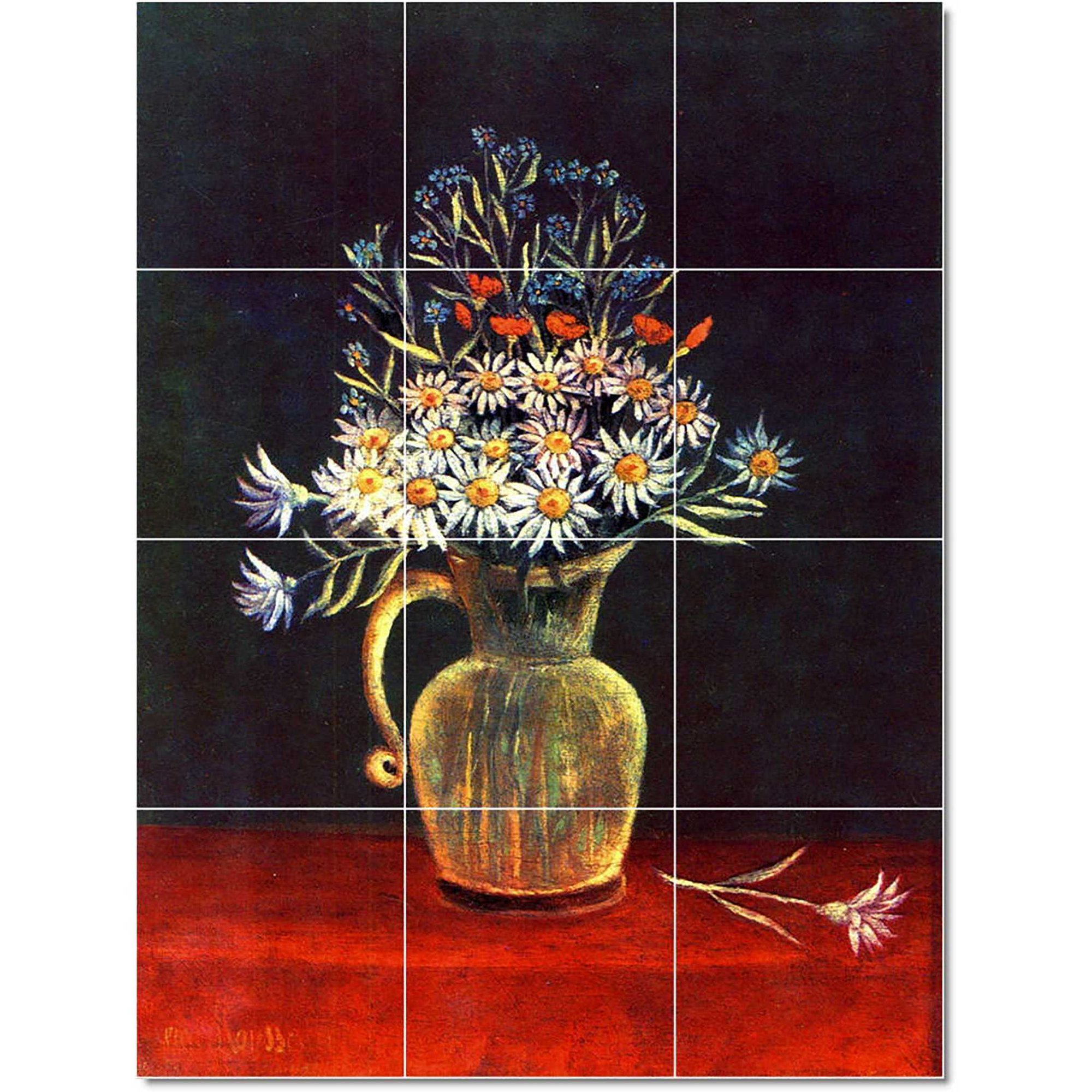 Ceramic Tile Mural-Jean-Jacques Rousseau Flowers Tile Mural Modern Home Renovations 18