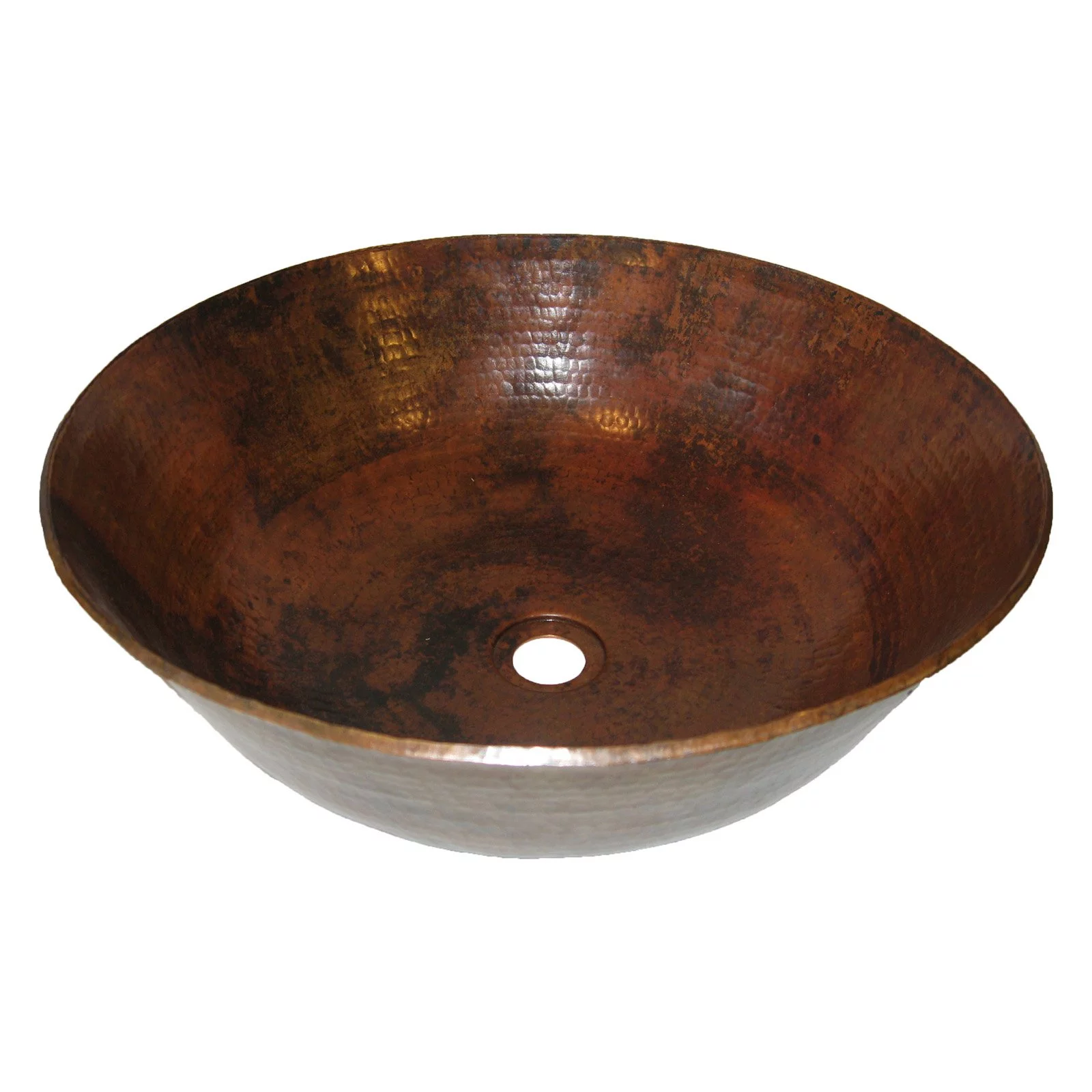 Novatto TCV-002NA CATALONIA Round Copper Bath Vessel Sink in Natural Finish