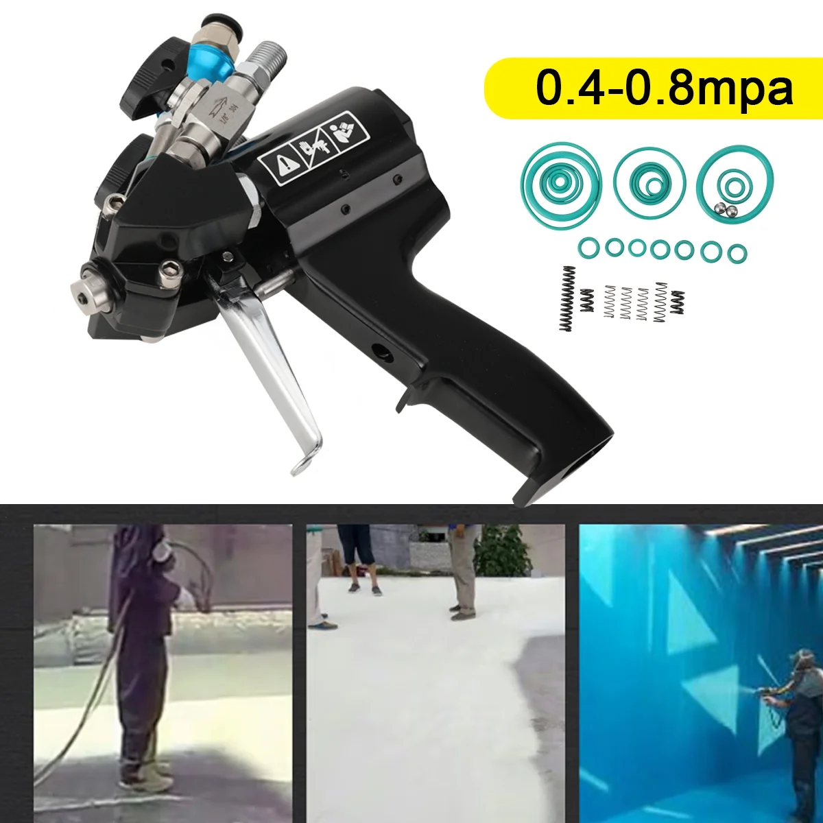 NICCOO 24Mpa Polyurethane P2 PU Foam Spray Gun Air Purge Spray Gun Self Cleaning Black