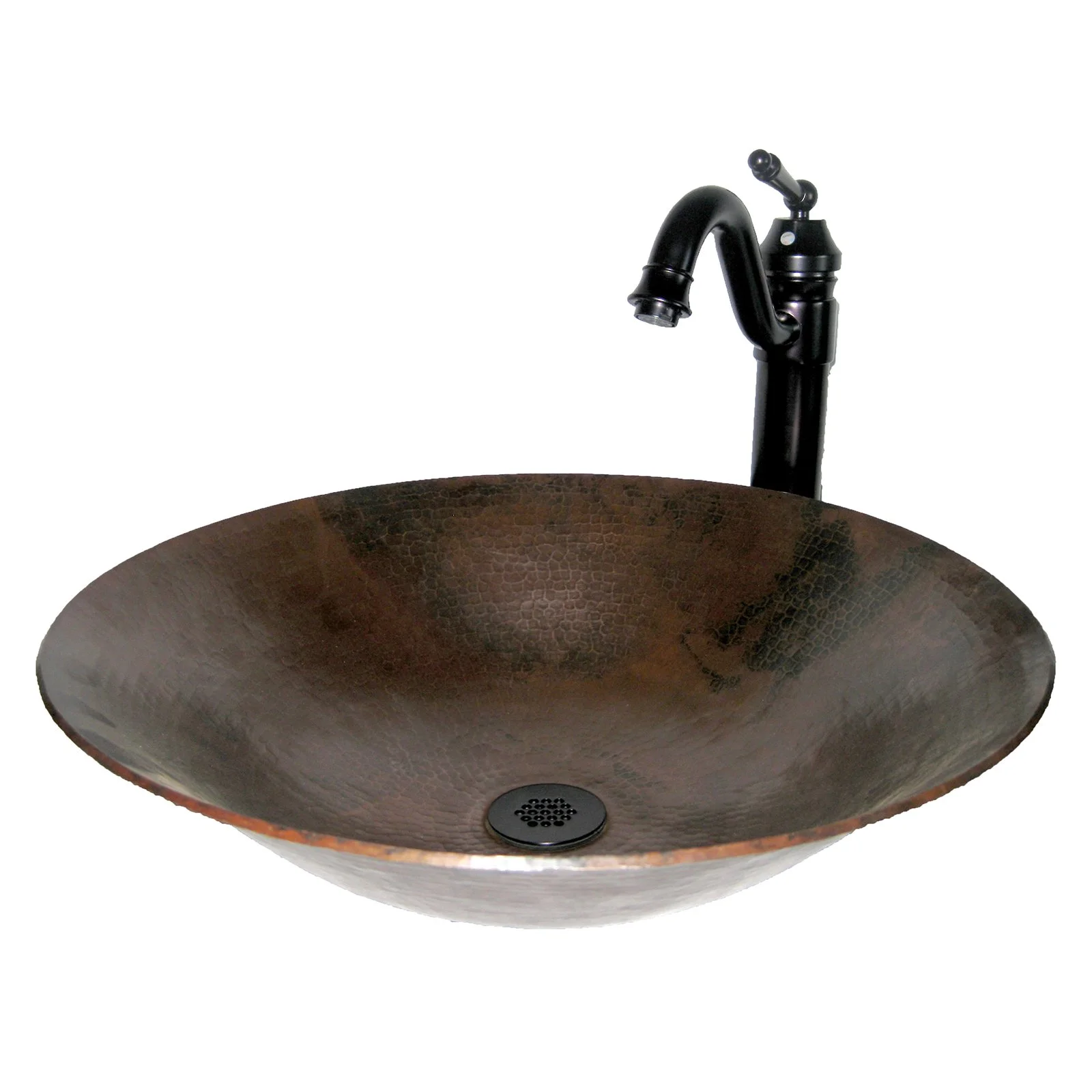 Novatto TCV-002AN CATALONIA Round Copper Bath Vessel Sink in Antique Finish