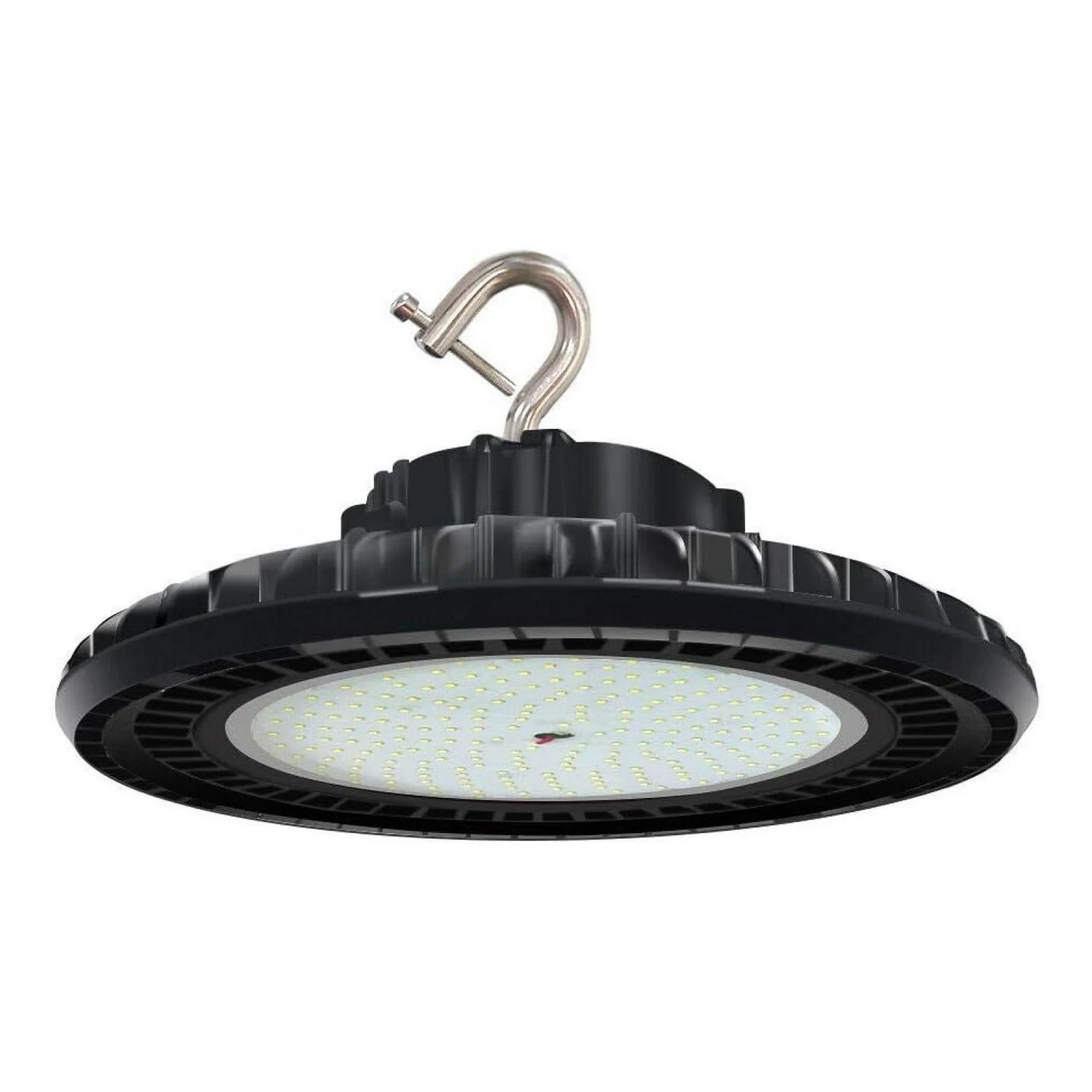 ZHANGHU 480V UFO LED High Bay Light 150W 24000LM, 5000K 1-10V Dimmable Barn Workshop High Bay Lighting Fixture UL DLC Listed US Hook 5' Cable