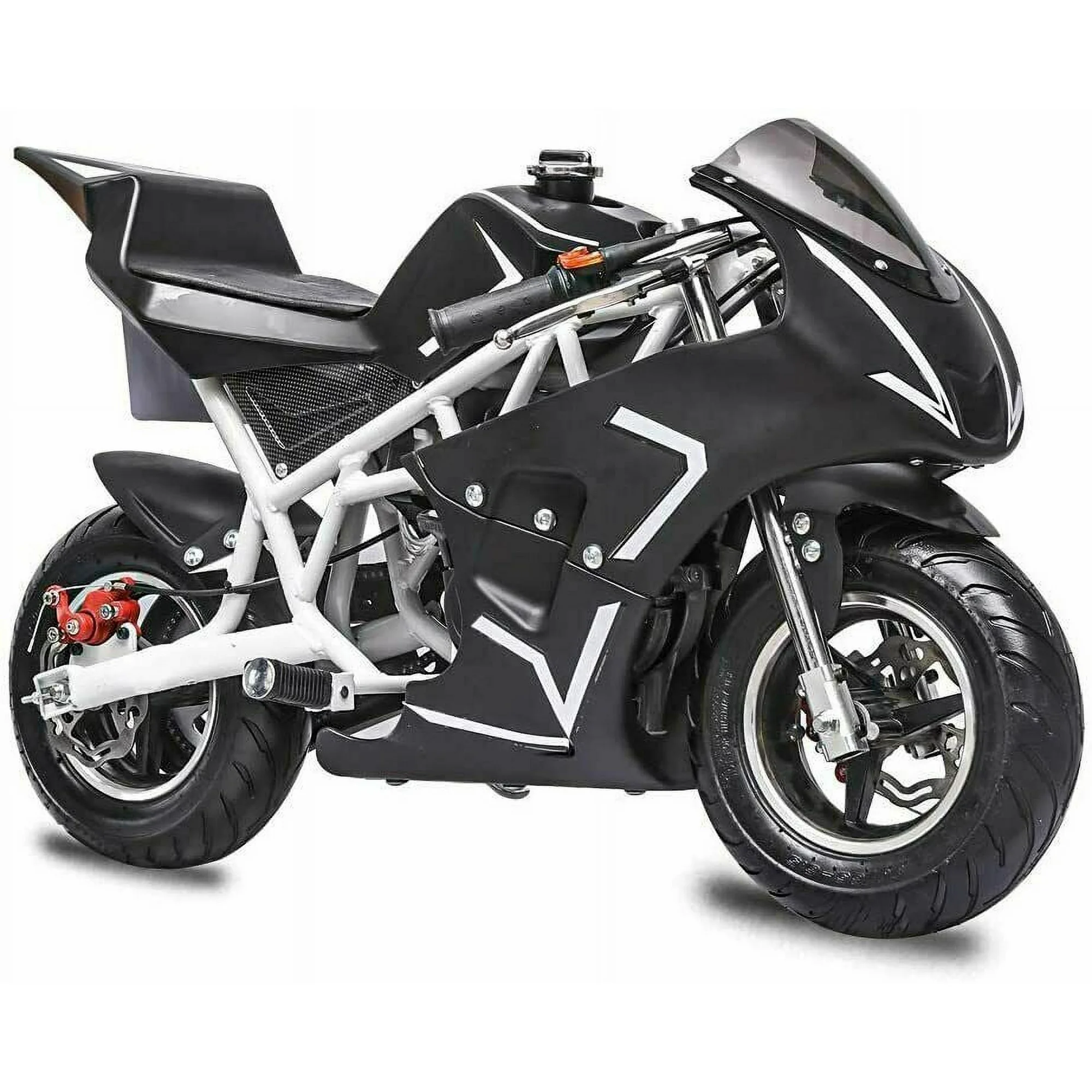 New Youth Kids White Pocket Bike Gas Powered Motor 40CC 2 Stroke Mini Motorcycle