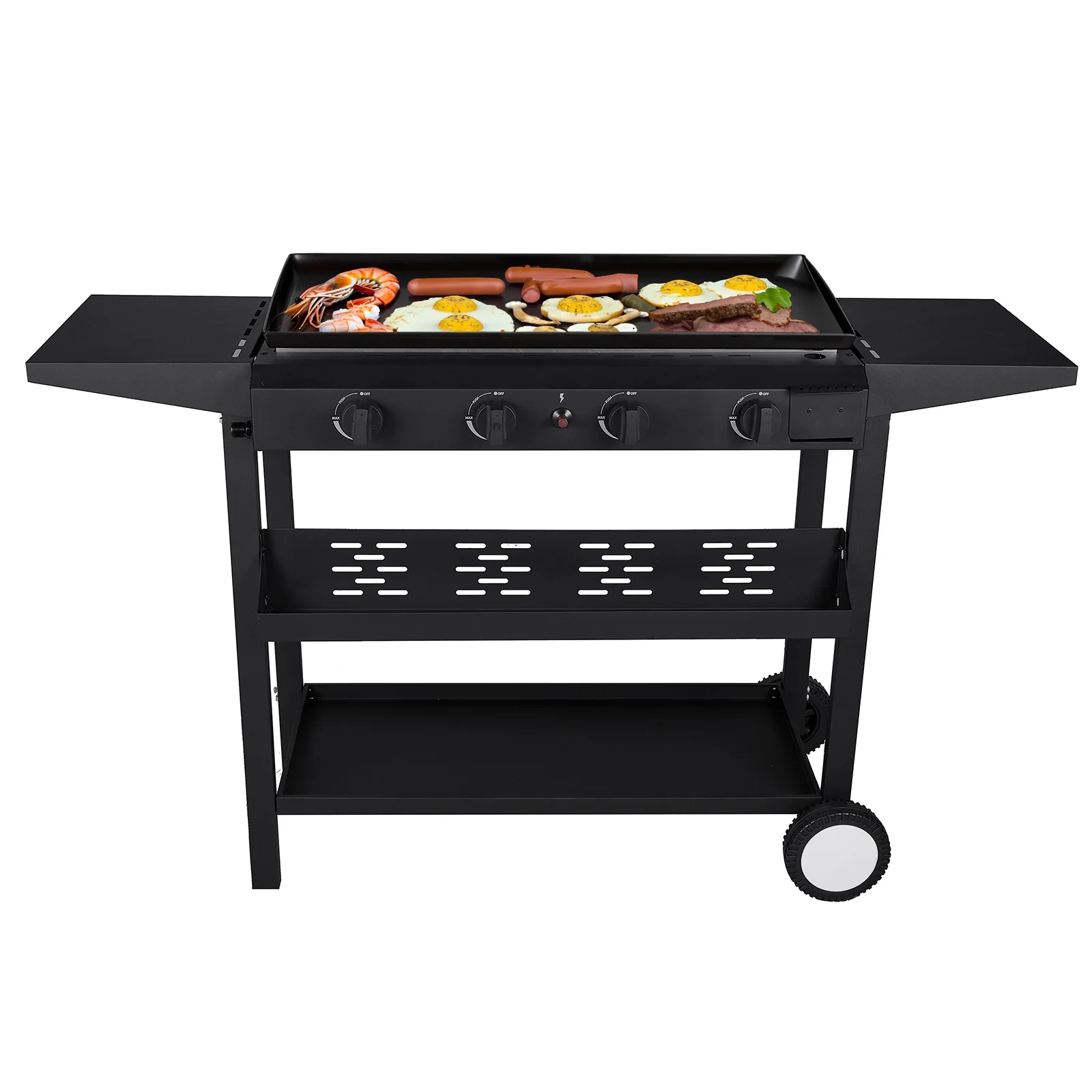 SUGIFT 4-Burner Flat Top Propane Gas Grill Griddle, for BBQ, Camping