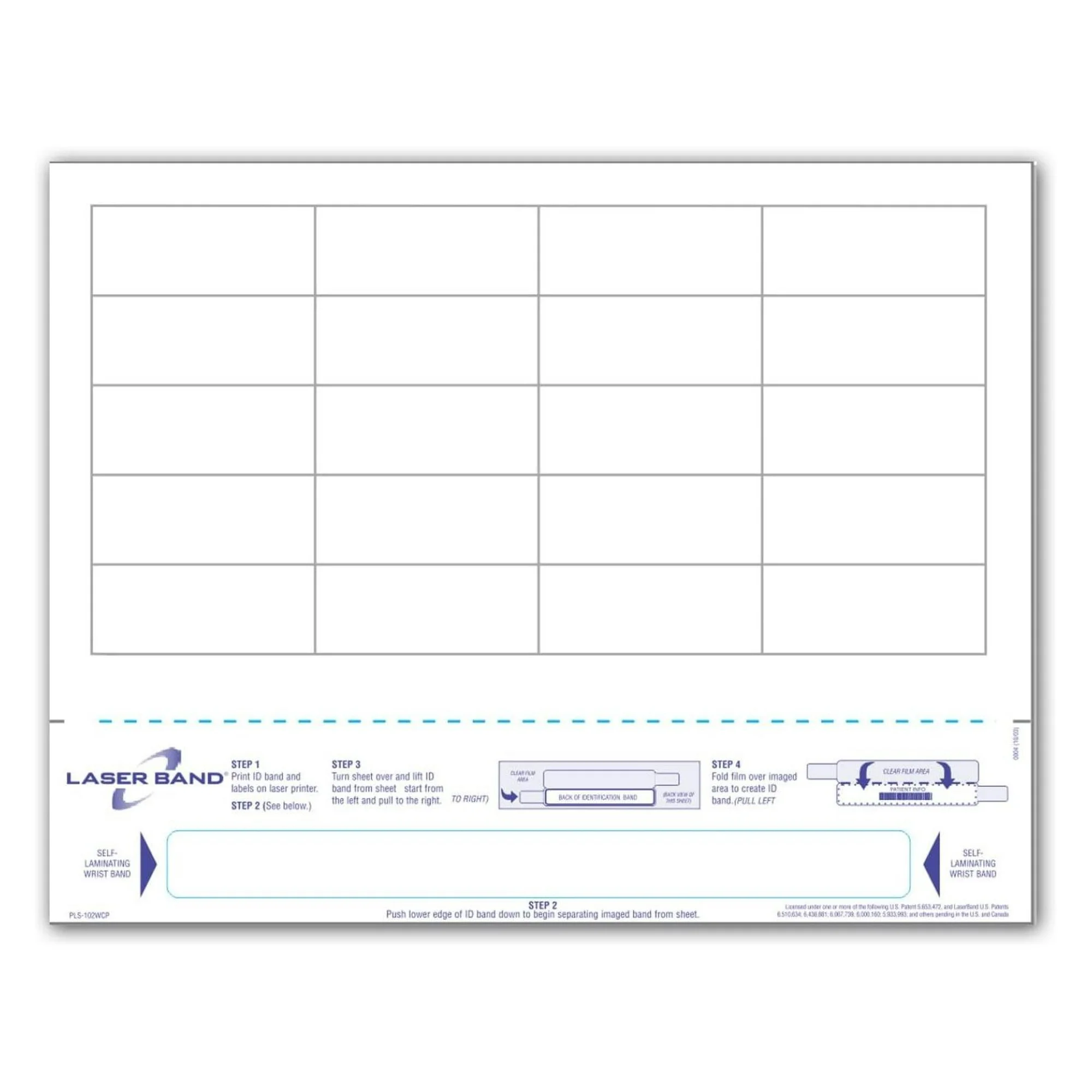 ZHANGHU Adult Laser Printable Patient Wristband, Tamper Evident with 20 Labels per Sheet, from (250 per Package), 8-1/2
