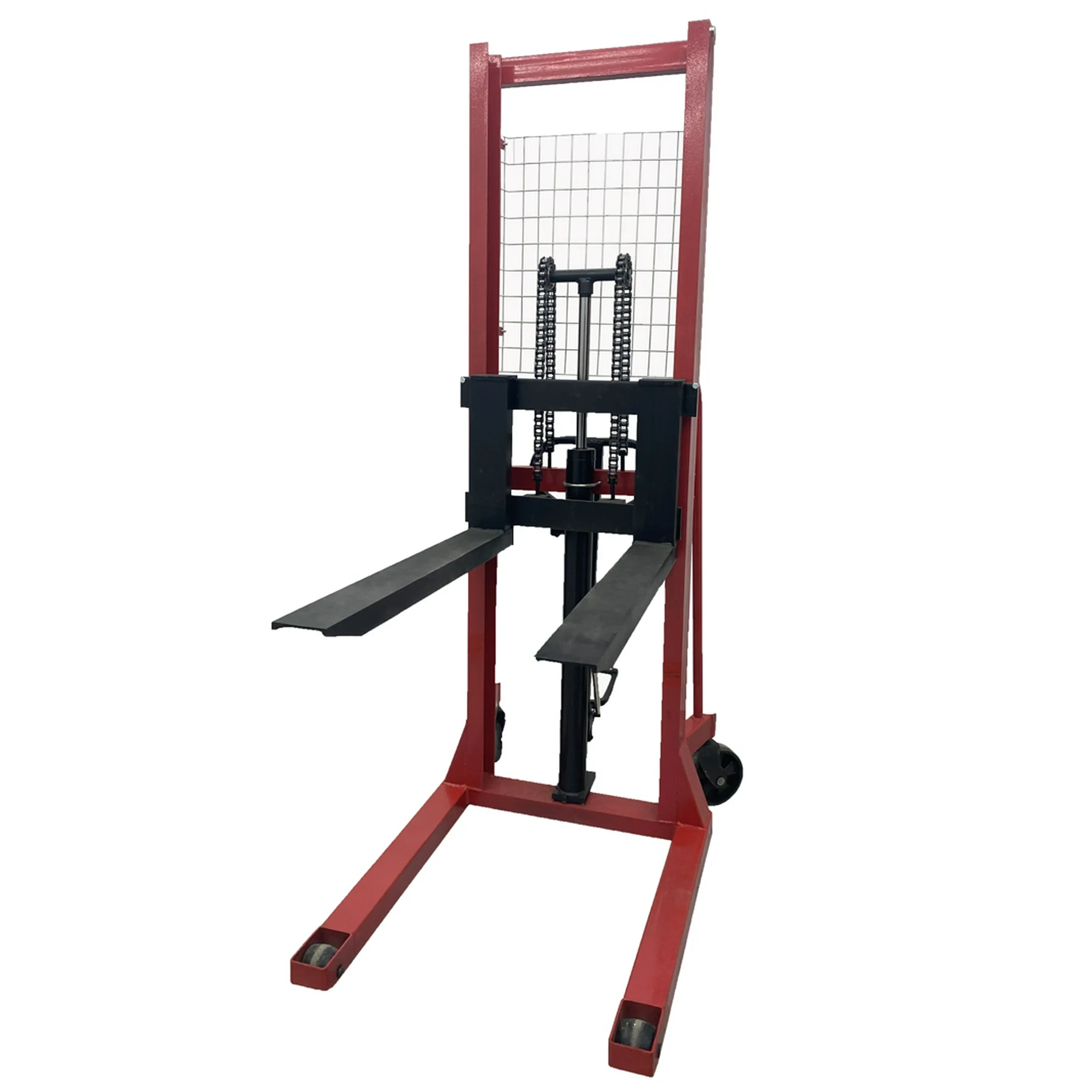 Techtongda 1 Ton Manual Hydraulic Pump Walkie Stacker Forklift Reach Pallet Hand Pump Lift 63