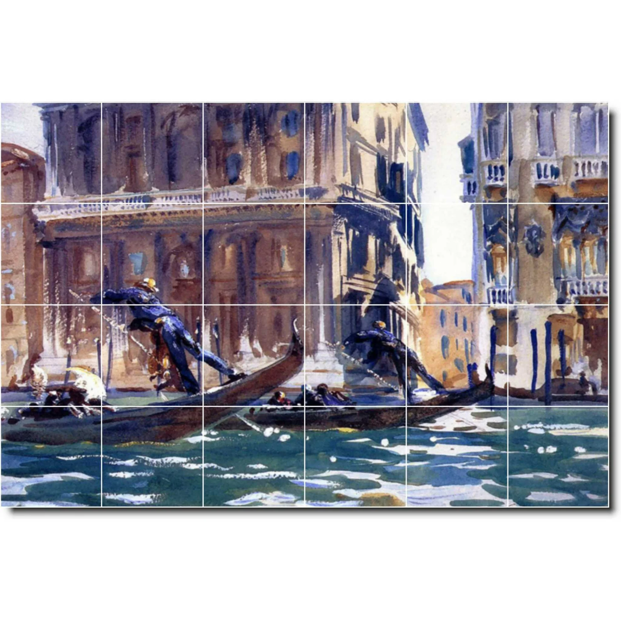 Ceramic Tile Mural-John Sargent City Wall Tile Mural 22. 25.5