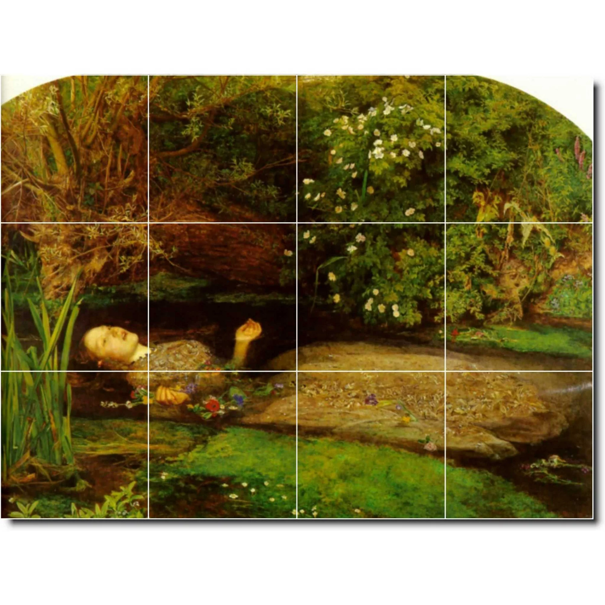 Ceramic Tile Mural-John Millais Mythology Kitchen Tile Mural 27. 48