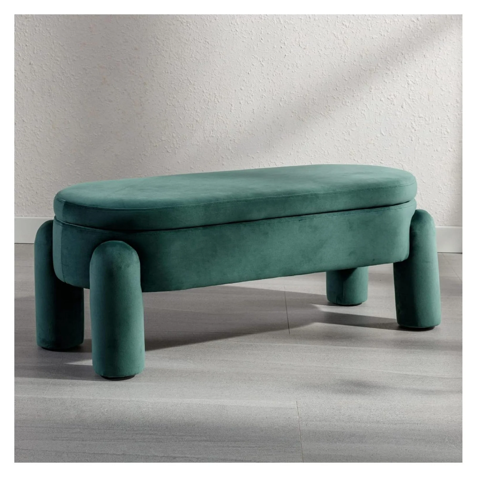 ZHANGHU Cute Velvet Shoe Bench with Storage, Upholstered 45