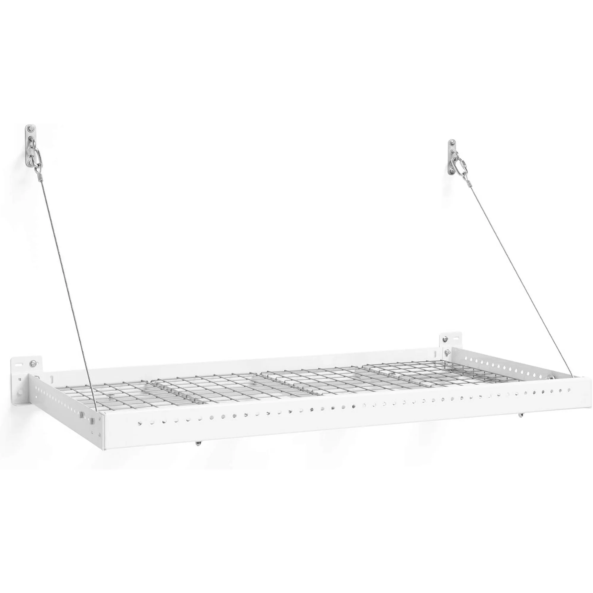 NewAge Products Pro Series White 2 ft. x 4 ft. Wall Mounted Steel Shelf (Set of 2), Garage Overheads, 40411