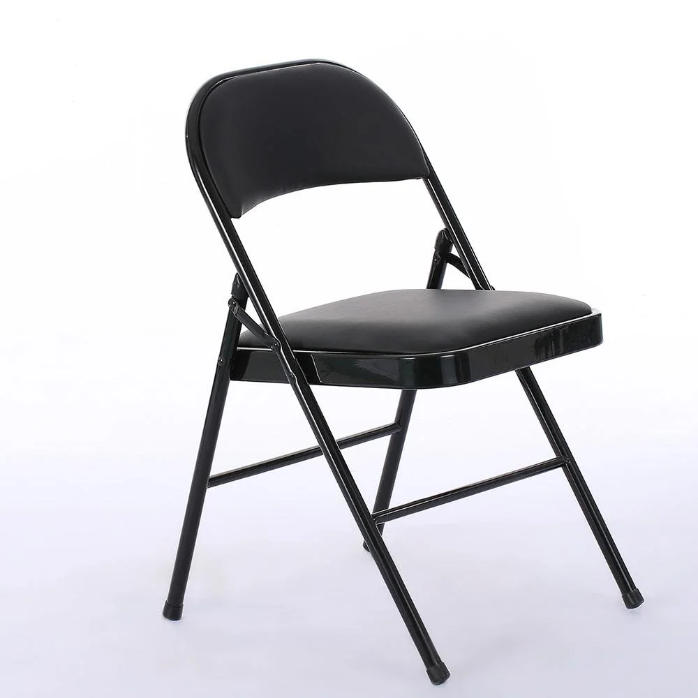 Winado Professional Folding Chairs 6PCS Black Leather Conference Chairs