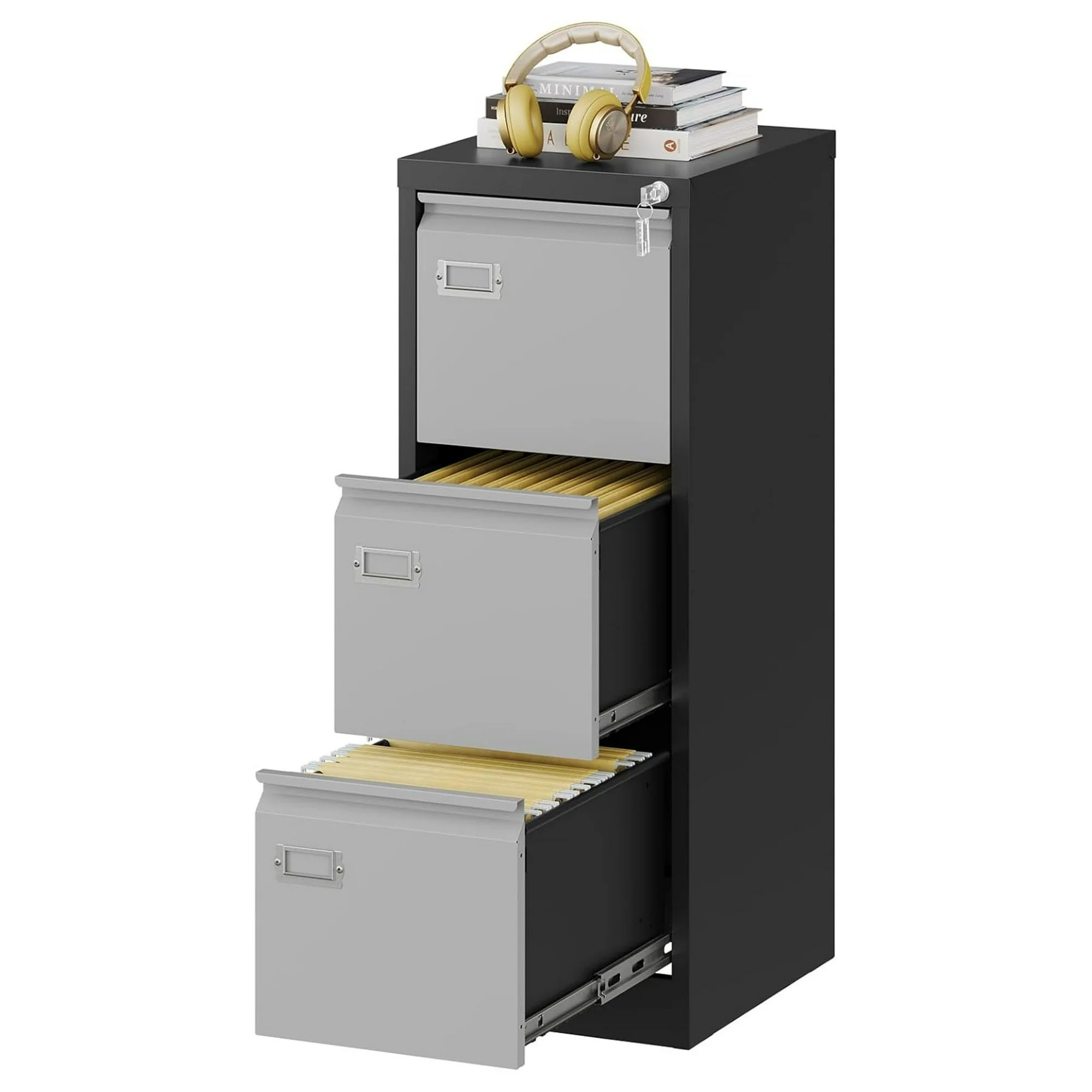 ZHANGHU 3 Drawers Vertical File Cabinets - 17.8