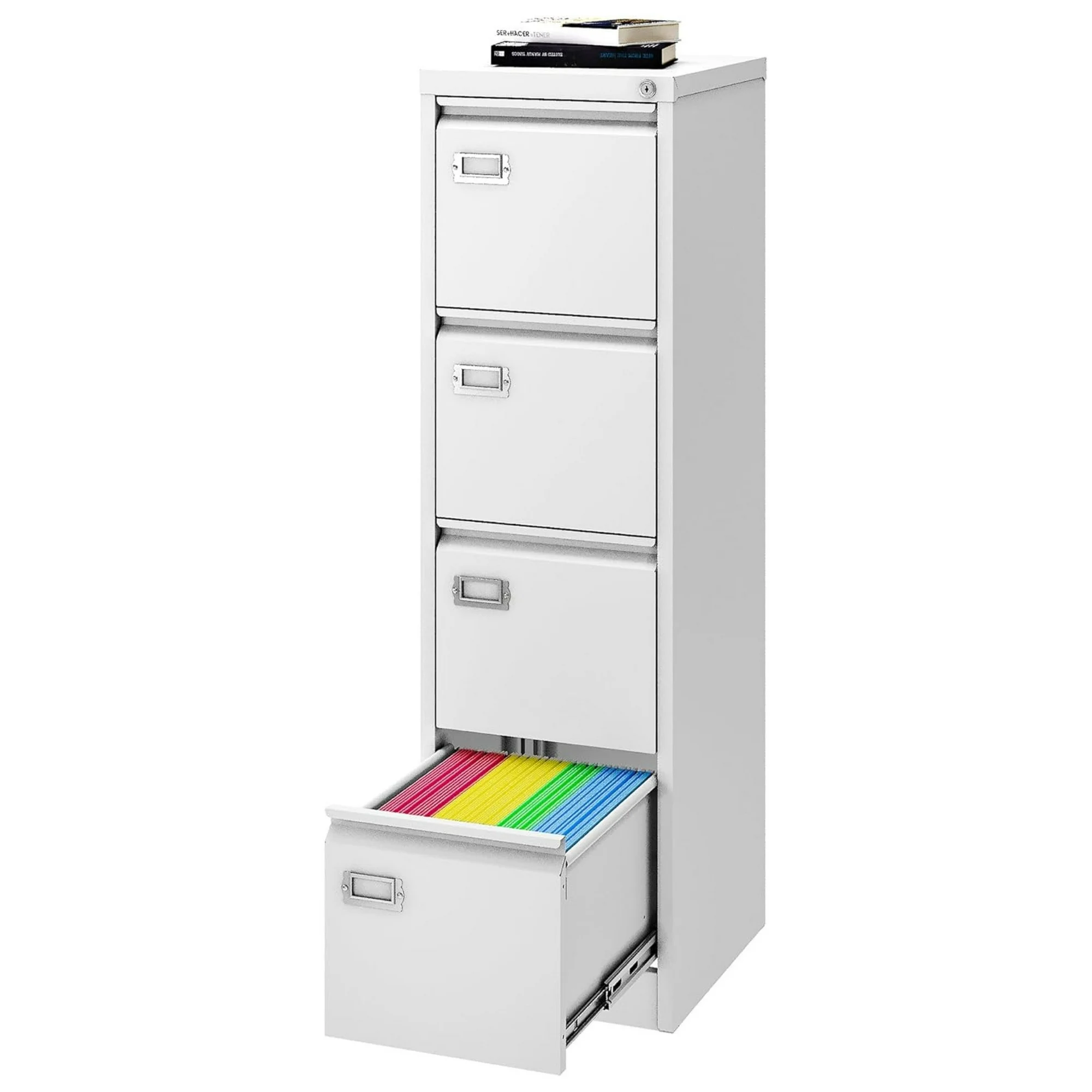 ZHANGHU 4 Drawer File Cabinet, Metal Filing Cabinets with Lock,18