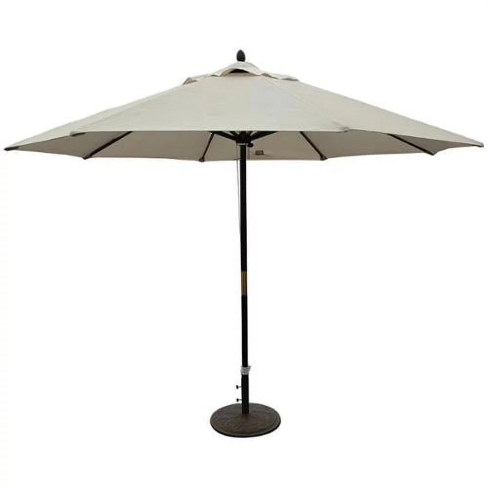 Tropishade  11-foot Dark Wood Market Umbrella with Beige Olefin Cover