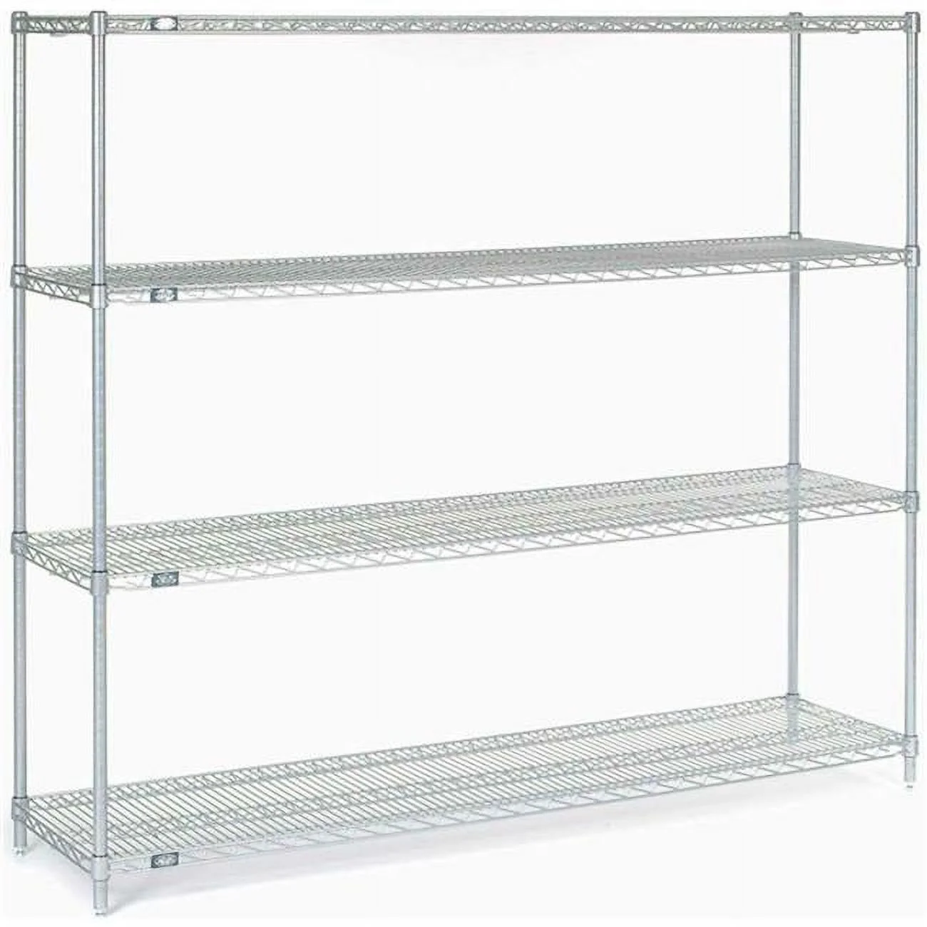 Nexel 5 Tier Silver Epoxy Wire Shelving Starter Unit, 60