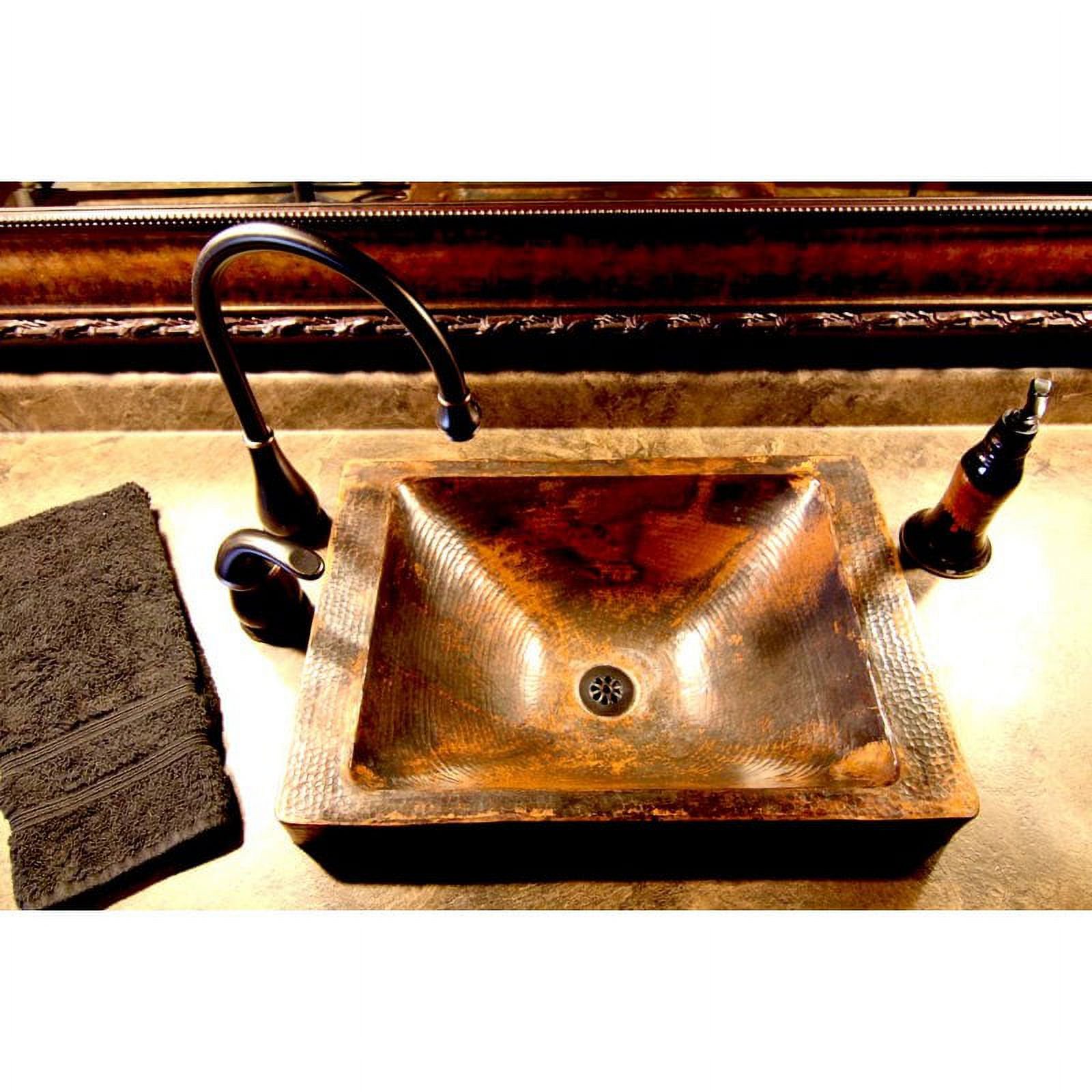 Novatto  Santa Cruz Copper Drop-in Bathroom Sink, Natural