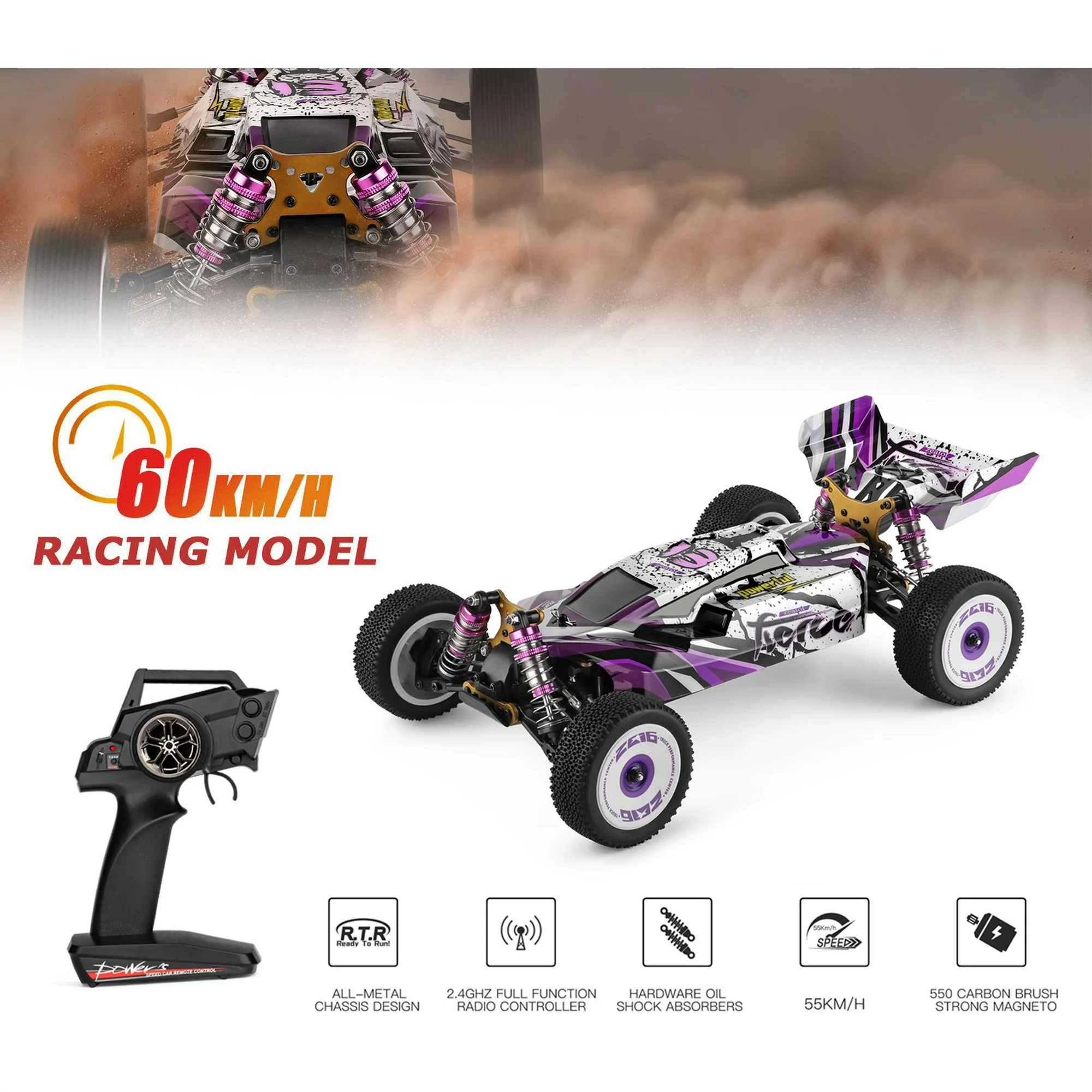 Wltoys 124019 High Speed Racing 60km/H 1/12 2.4GHz Drift Car RTR 4WD Gifts