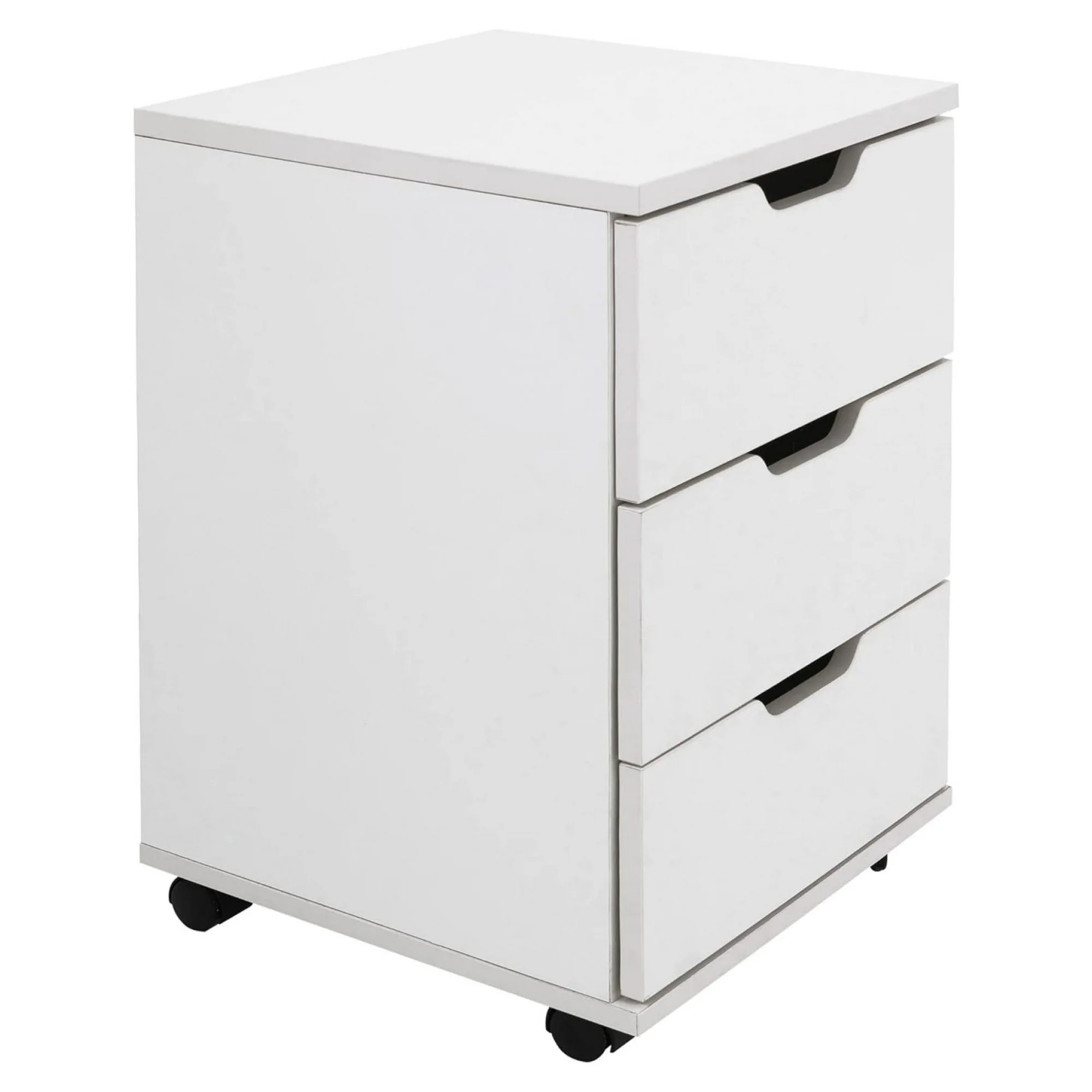 ZHANGHU 3-Drawer Vertical Filing Cabinet Rolling Wood Mobile File Cabinets Under Desk for Home Office with Casters (White, Non-Assembled)