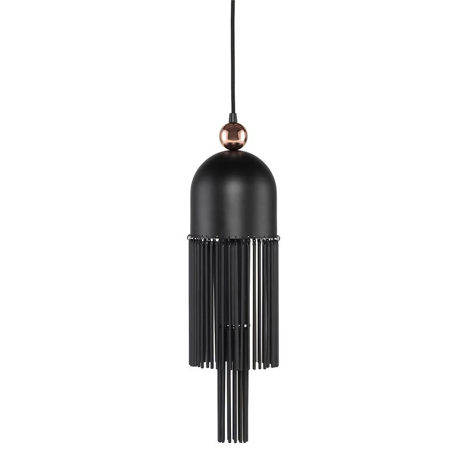Nuevo Fiorenza Contemporary Iron Metal Pendant Lighting in Matte Black/Copper