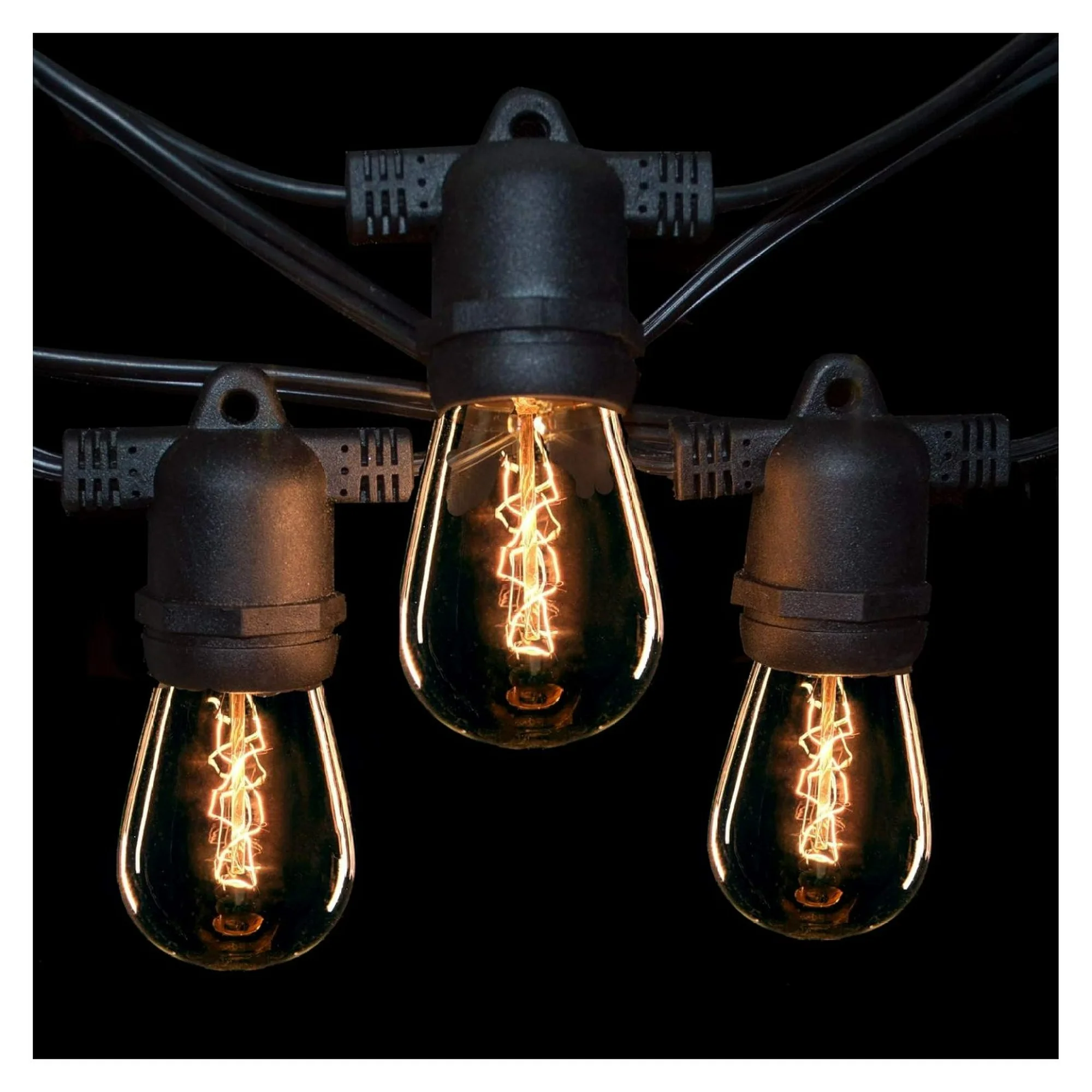 ZHANGHU E26 String Lights with 16 Gauge Wire (50 Foot 25 Socket, S14 Edison 11 Watt Bulbs)