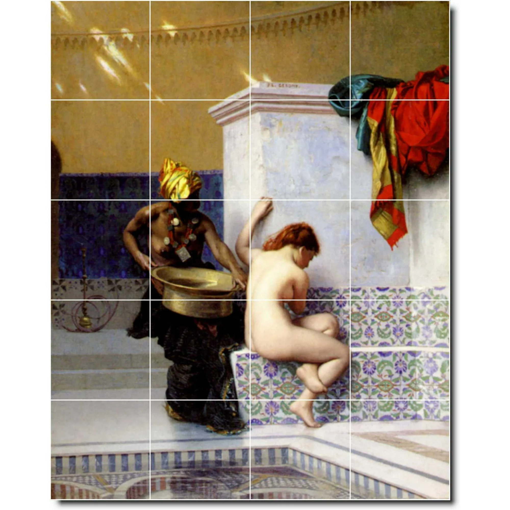 Ceramic Tile Mural-Jean Gerome Nudes Kitchen Tile Mural 21. 48