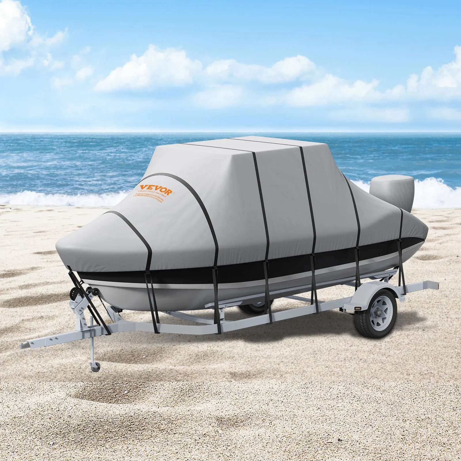 SKYSHALO T-Top Boat Cover 20-22 ft Center Console Boat T-Top Roof 600D Waterproof