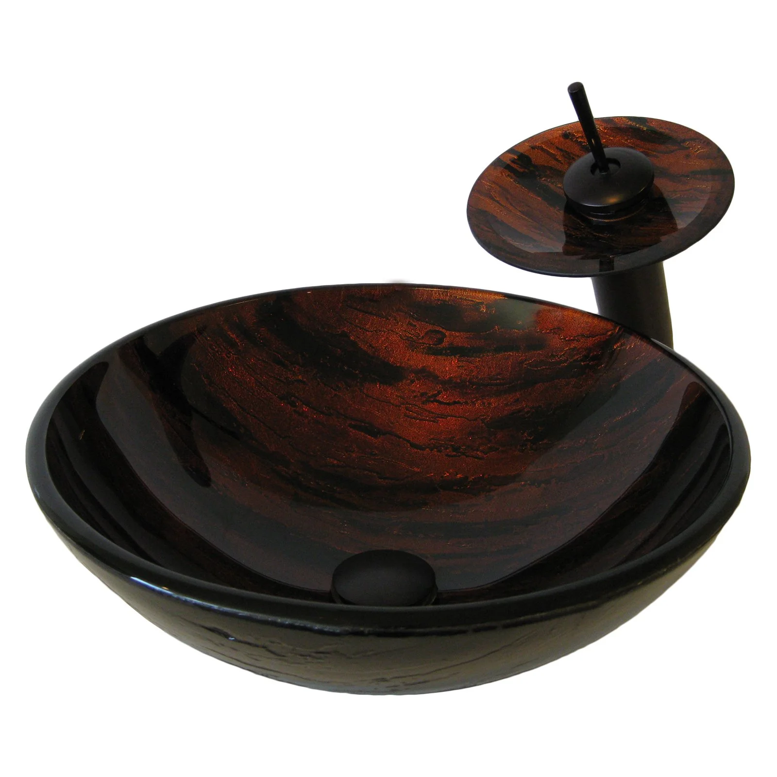 Novatto NSFC-025001ORB Mimetica Hand Painted Glass Vessel Sink Set