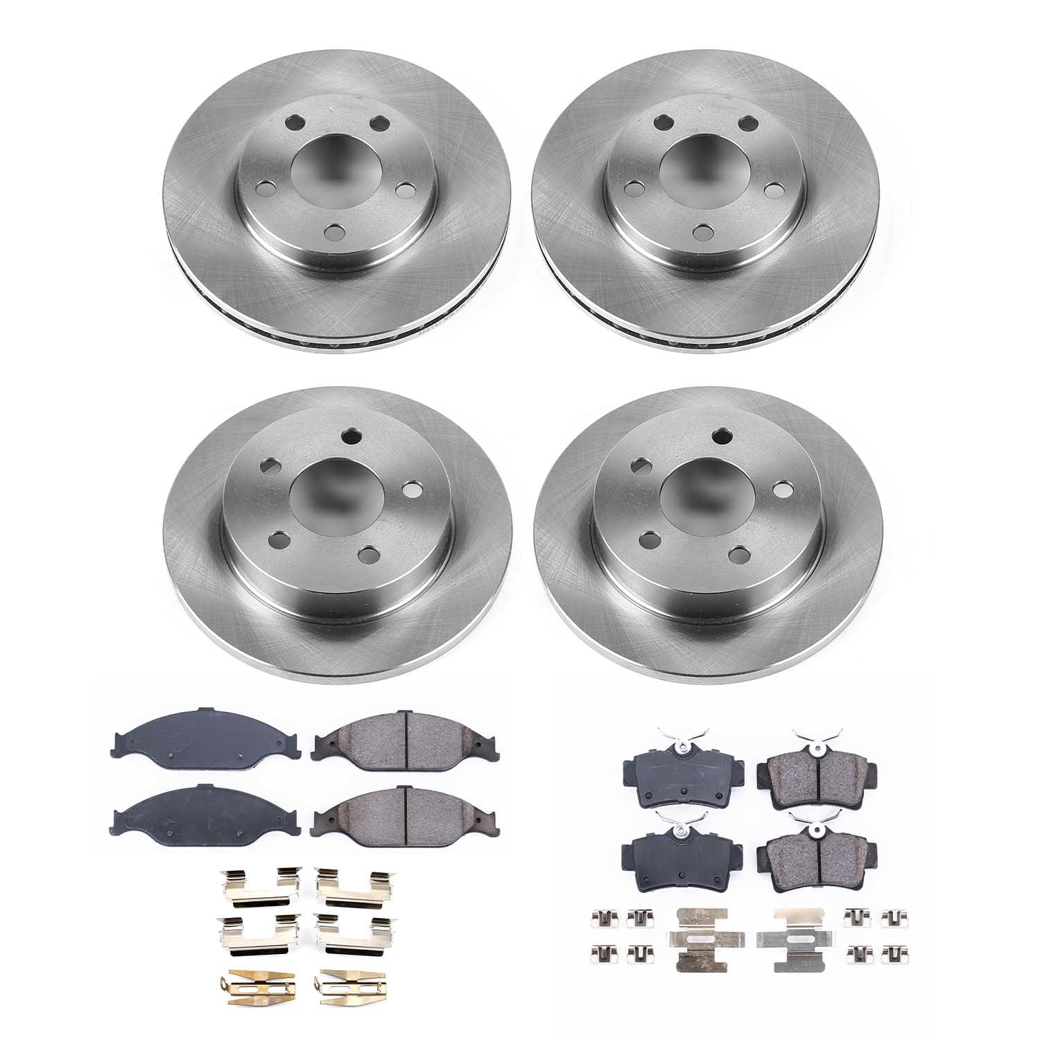 Ultimate Brakes Front and Rear Semi-Metallic Brake Pad and Rotor Kit with Hardware WM81469
