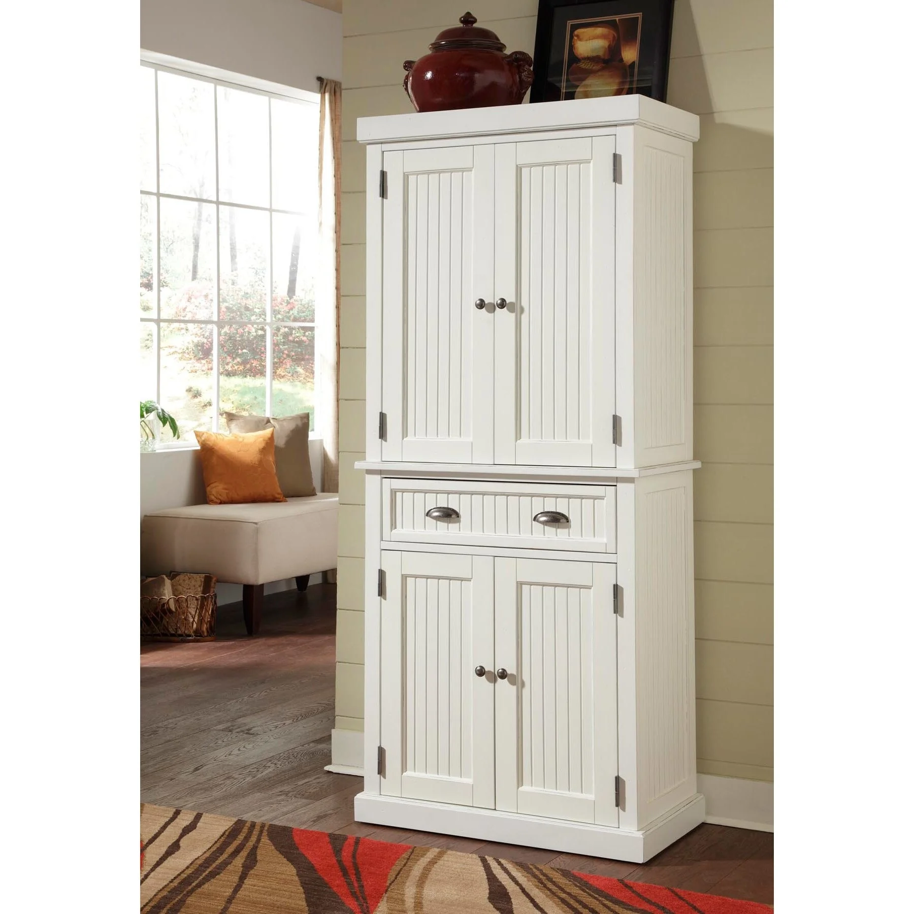 Home Styles  Nantucket Sanded Off-White Pantry with Four Doors - N/A