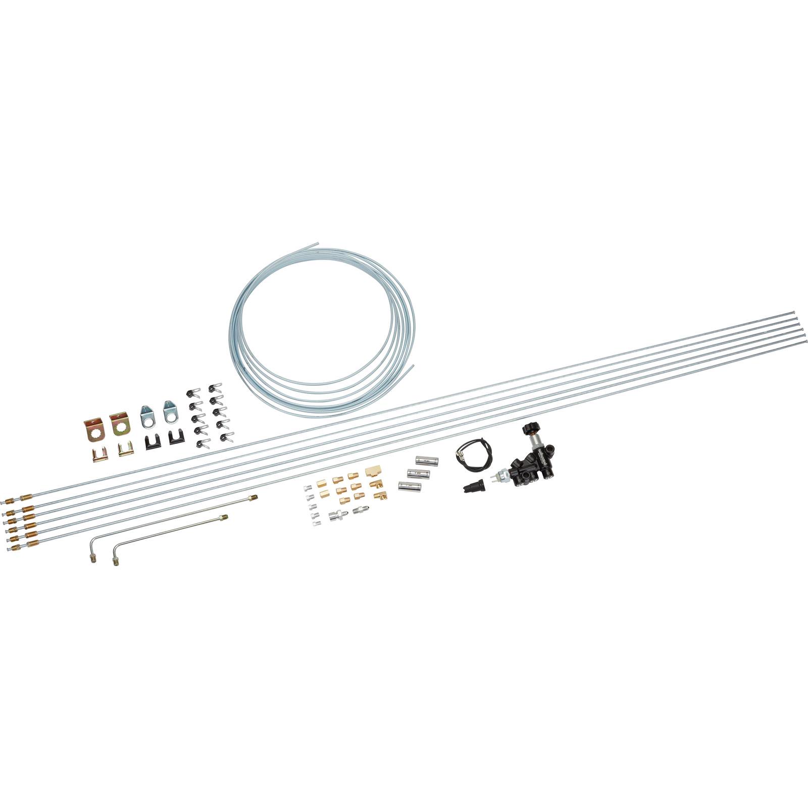 Speedway Motors Universal Brake System Builder Kit, Includes Lines, Fittings, Valves, Wilwood Proportioning Block, 25-Foot Steel Brake Line Roll and Hardware