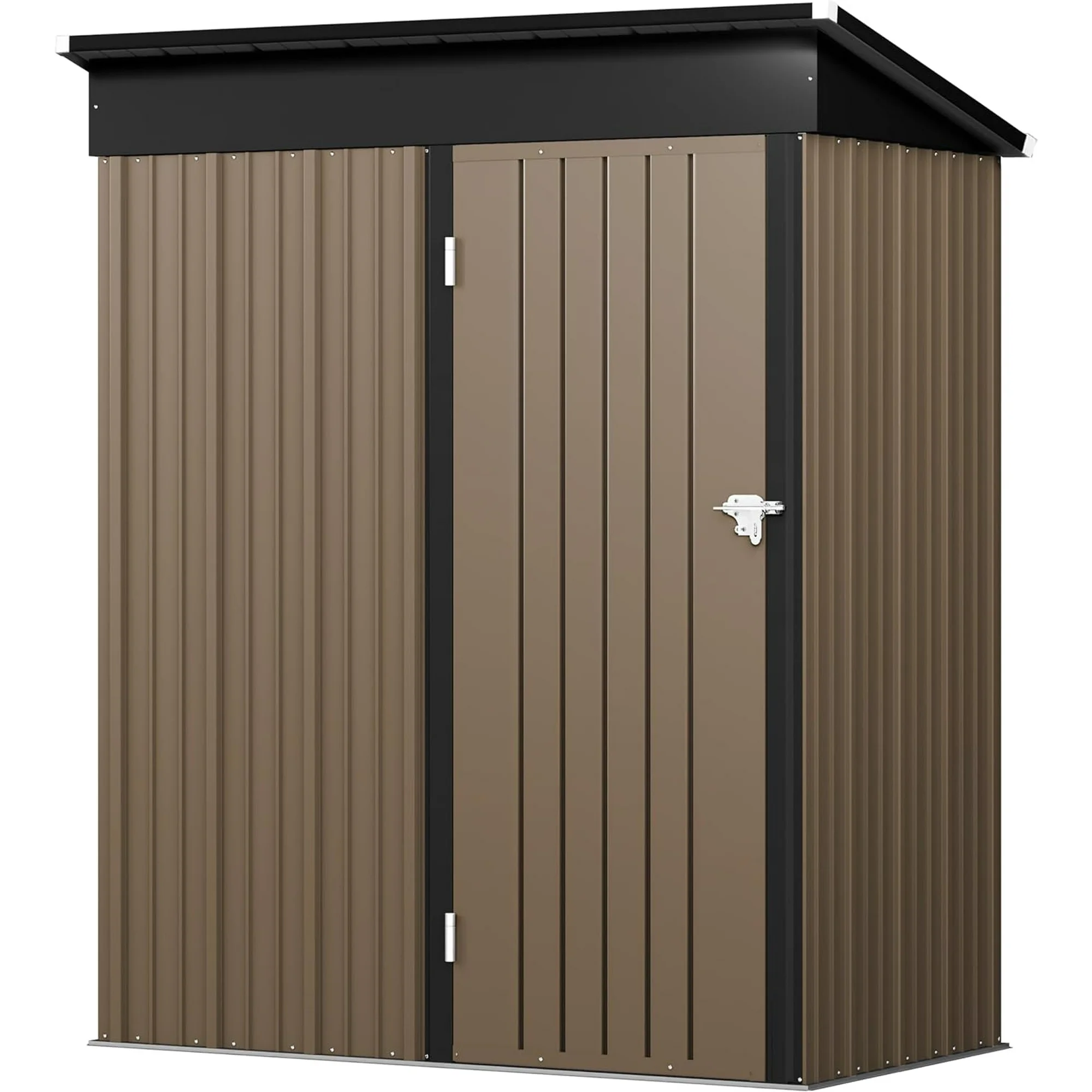 WEIKE Outdoor Storage Shed, 5 x 3 FT Metal Tool Shed Lockable Storage Garden House with Door & Lock, for Backyard Garden Patio Lawn (5 * 3 ft)
