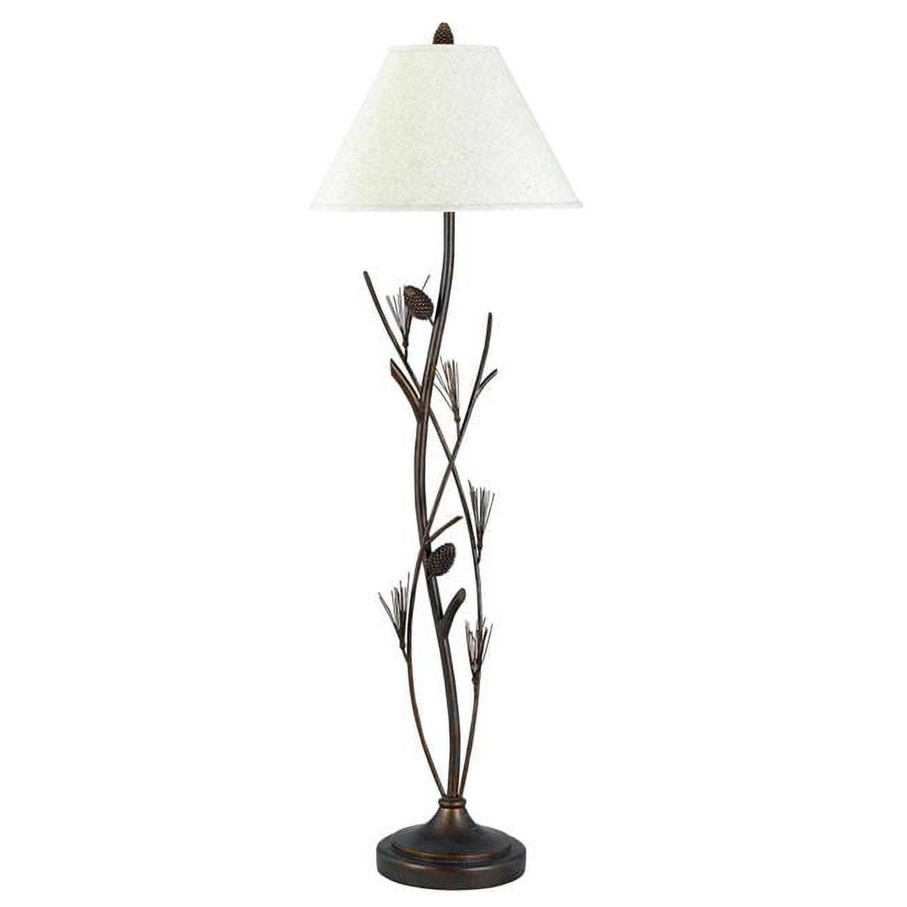 HomeRoots 526341 60 in. Rusted Traditional Shaped Floor Lamp with Brown Empire Shade